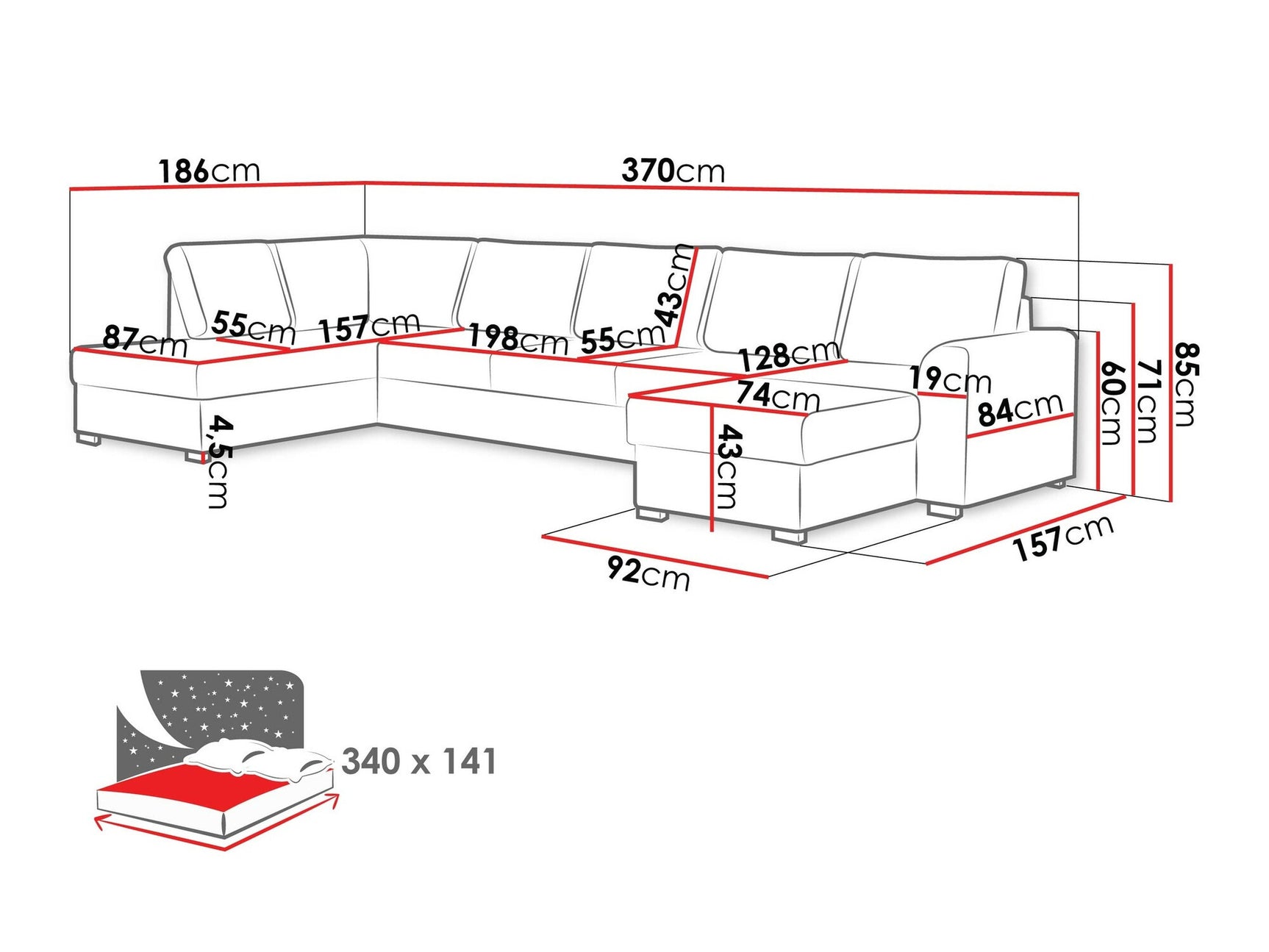 Hjørnesofa Comfivo 191 3975875