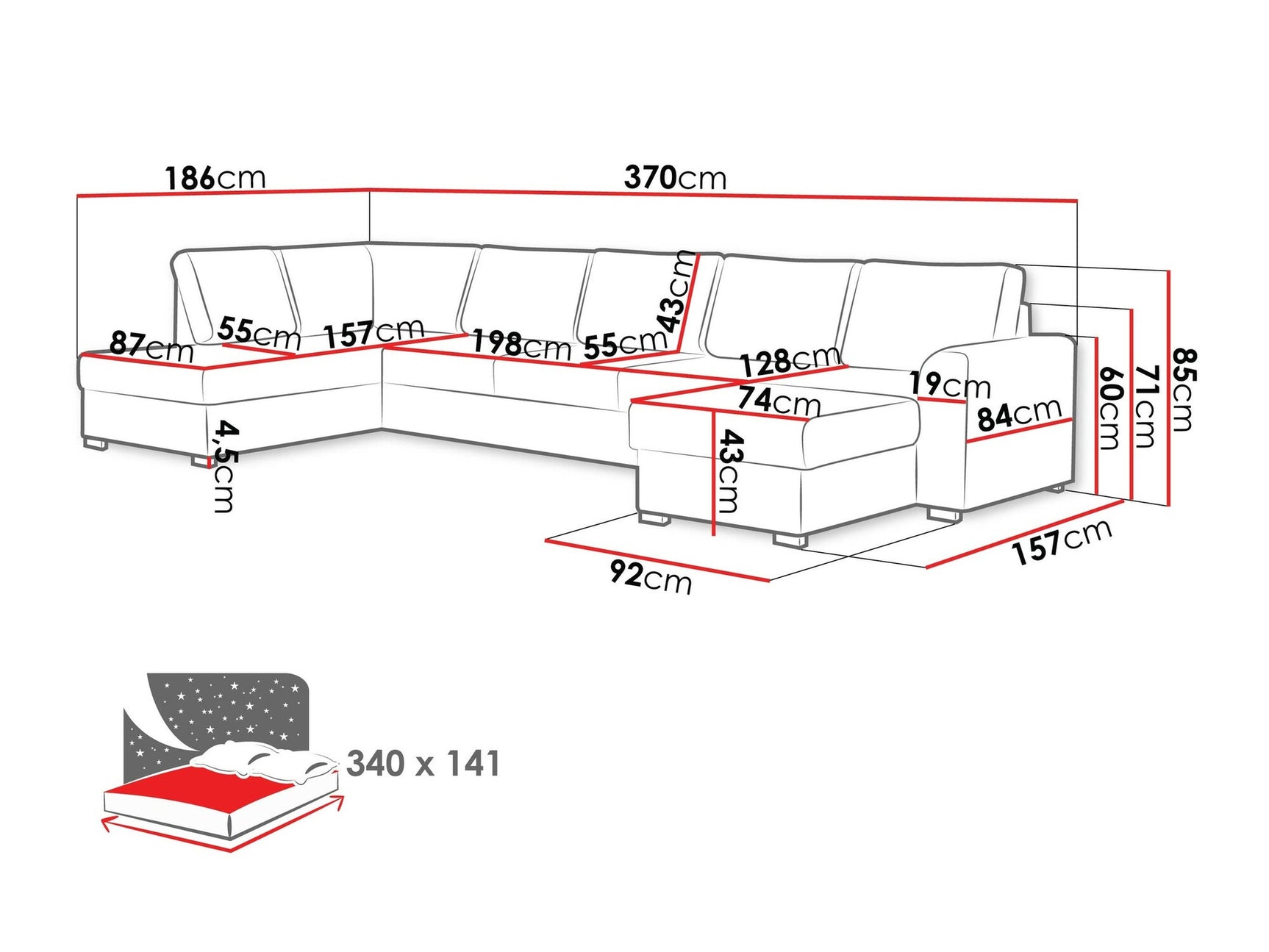 Hjørnesofa Comfivo 191 3975876