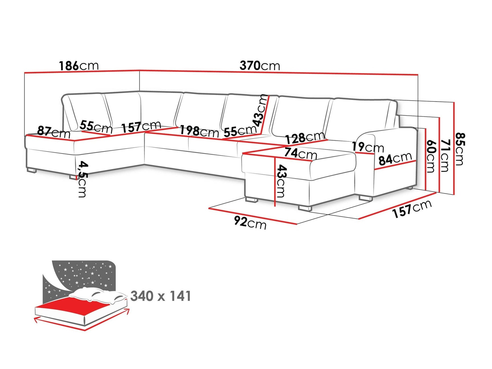 Hjørnesofa Comfivo 191 3975877