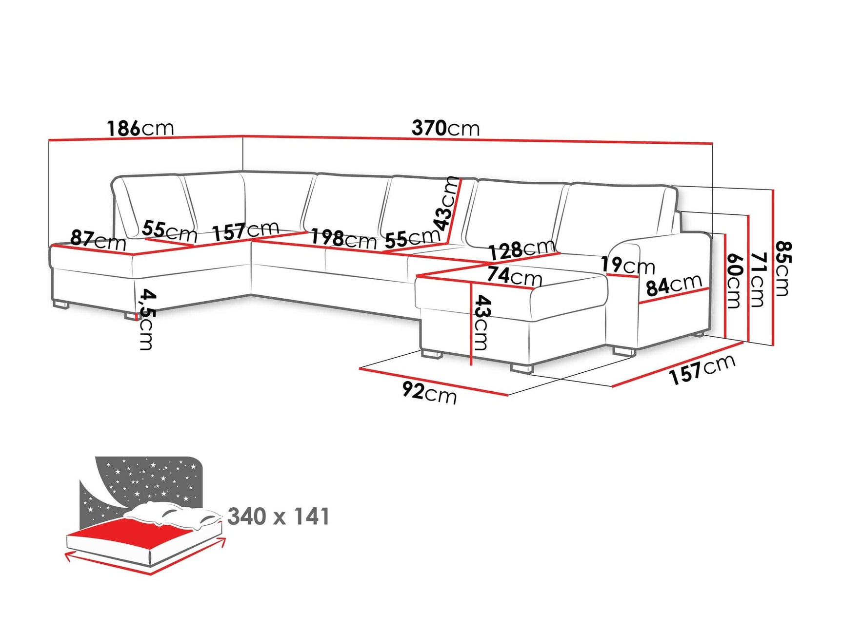 Hjørnesofa Comfivo 191 3975878