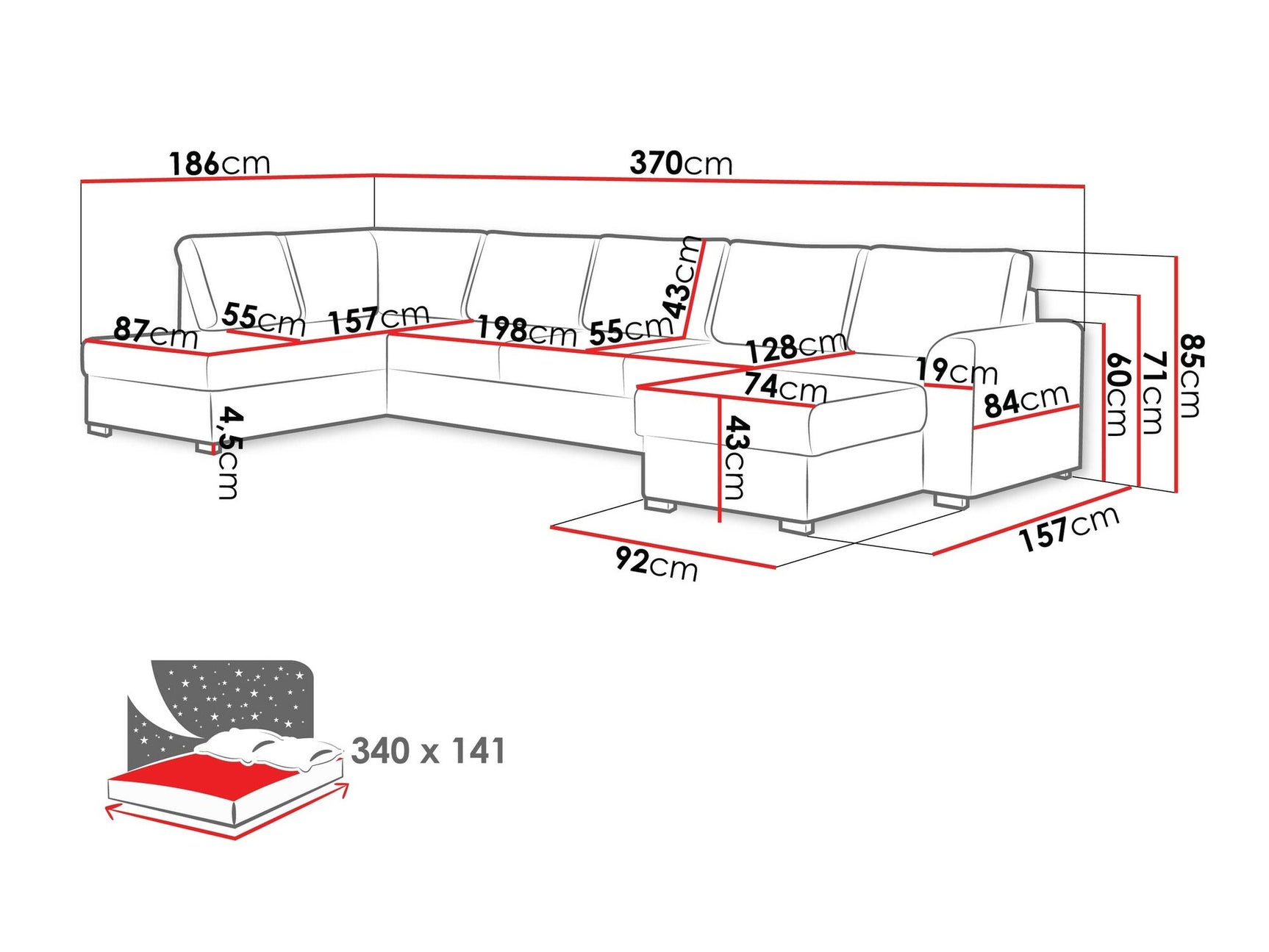 Hjørnesofa Comfivo 191 3975880