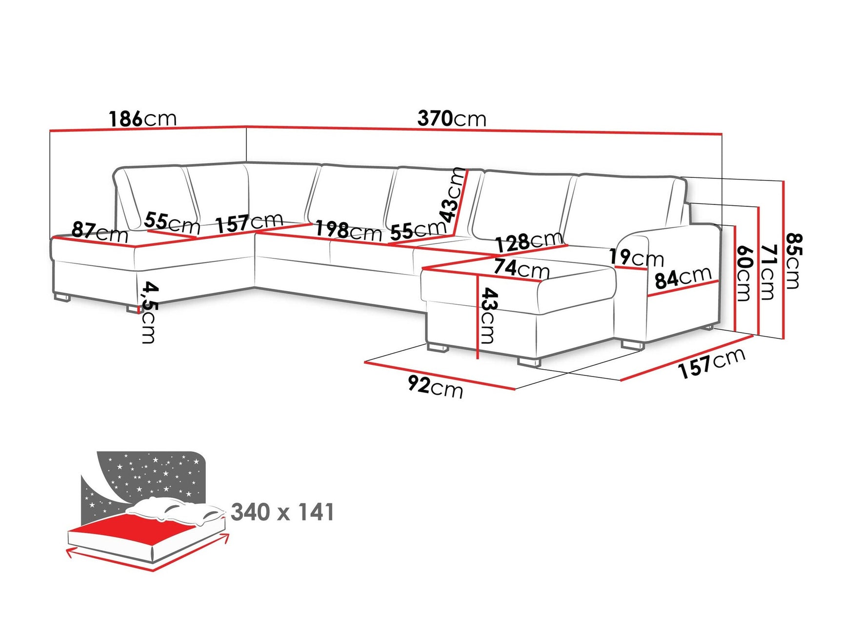 Hjørnesofa Comfivo 191 3975881
