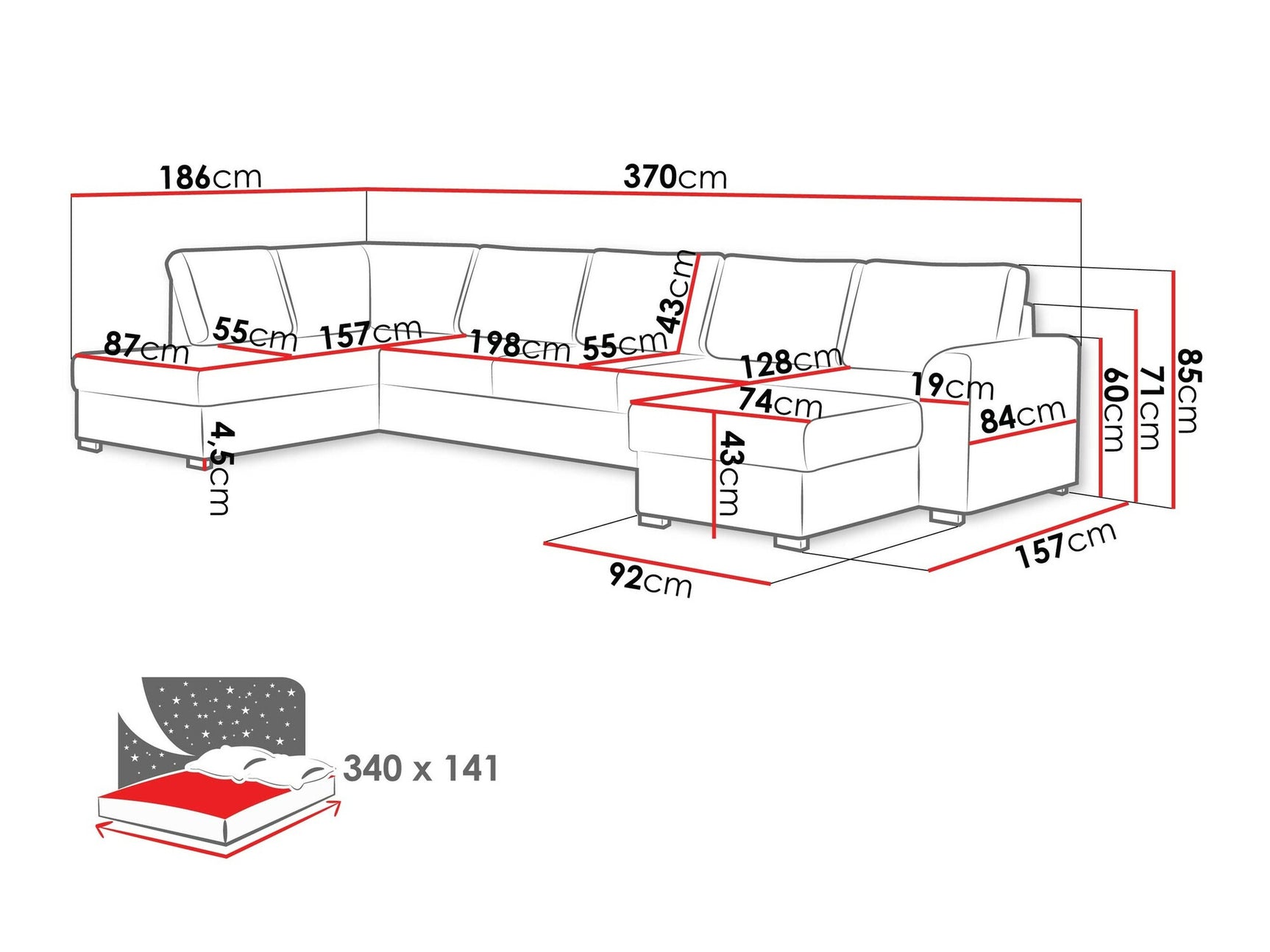 Hjørnesofa Comfivo 191 3975890