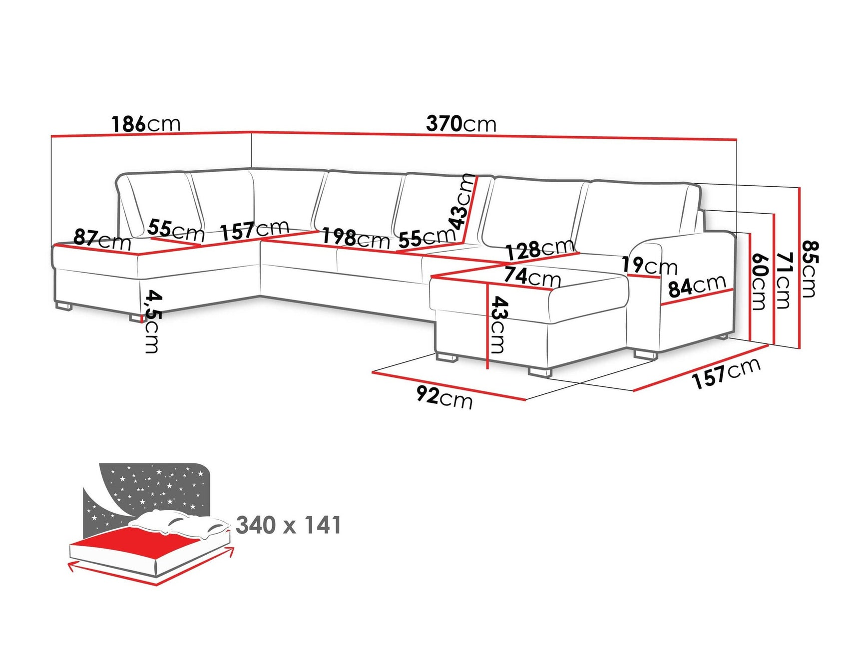 Hjørnesofa Comfivo 191 3975891