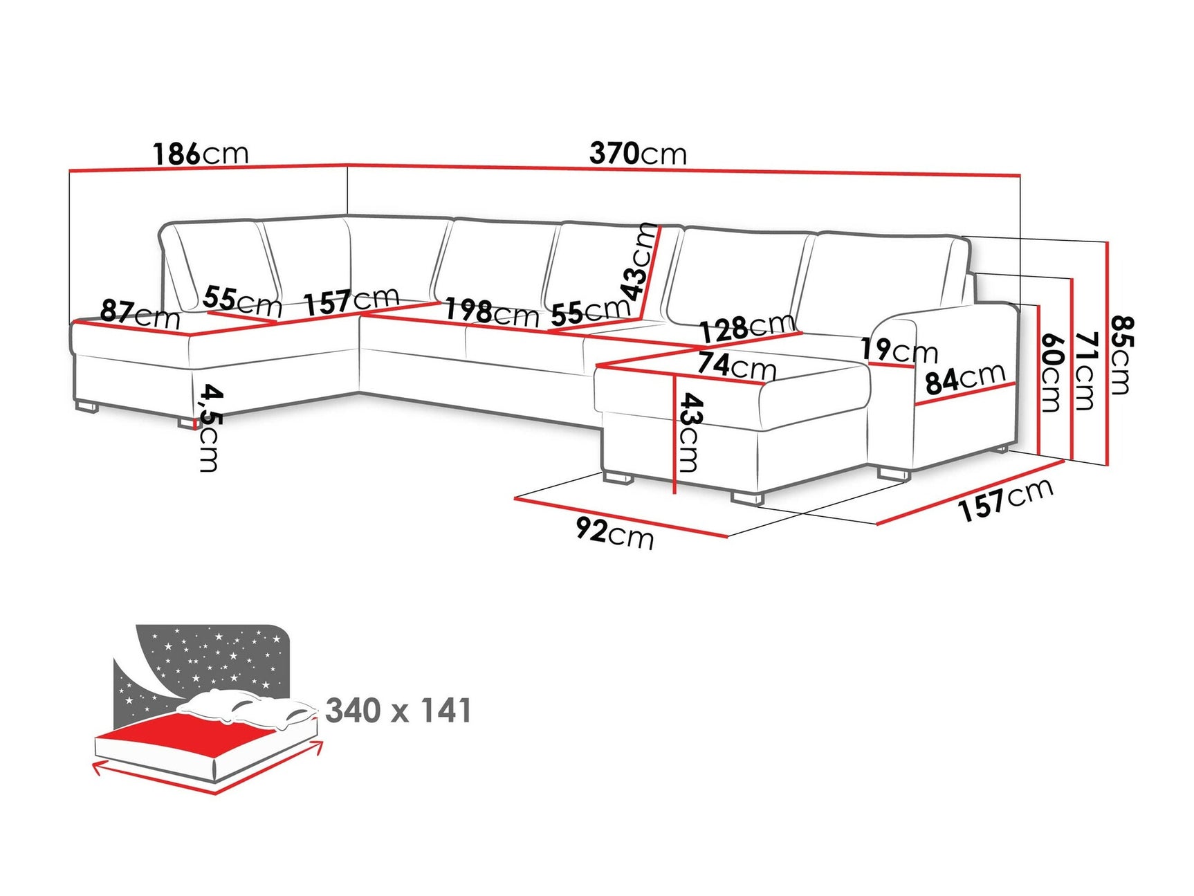 Hjørnesofa Comfivo 191 3975892