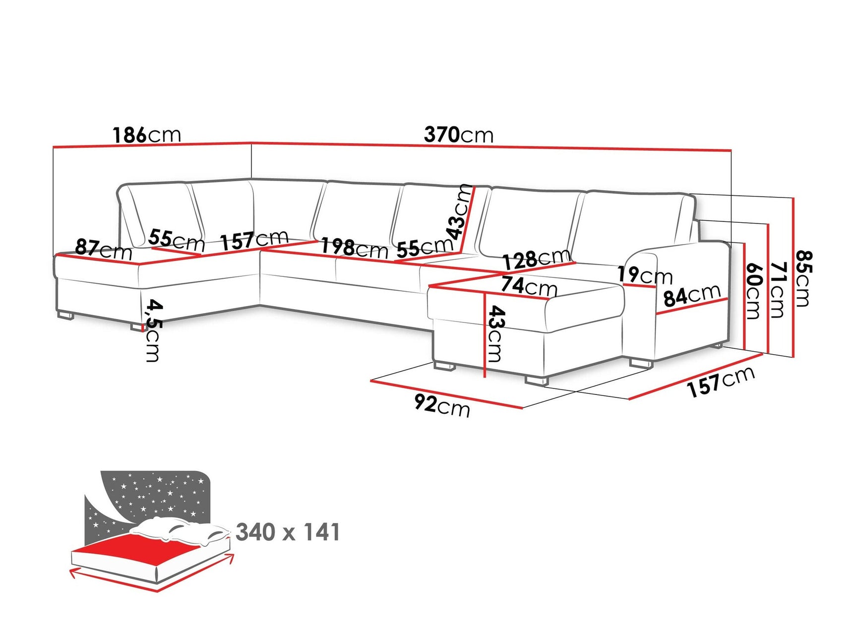 Hjørnesofa Comfivo 191 3975893