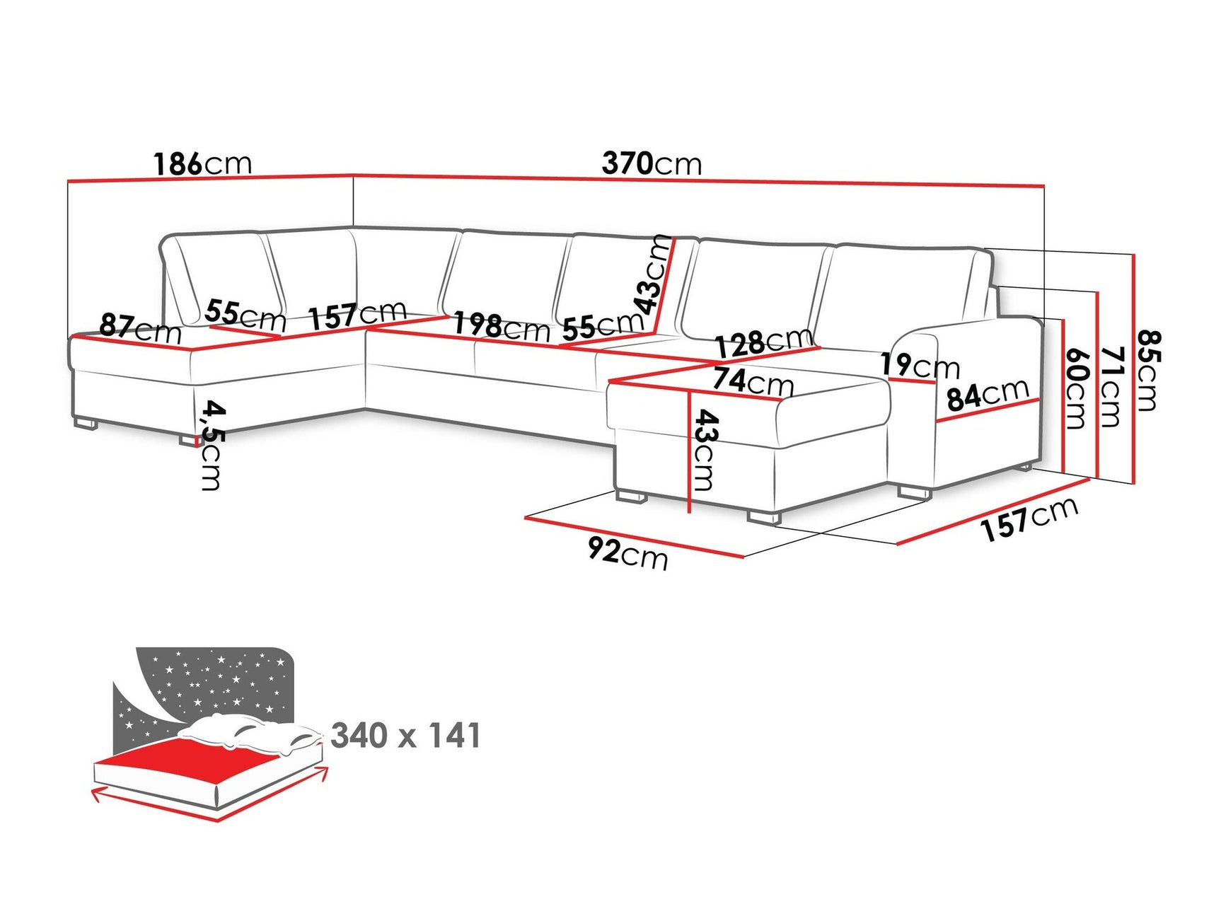 Hjørnesofa Comfivo 191 3975894