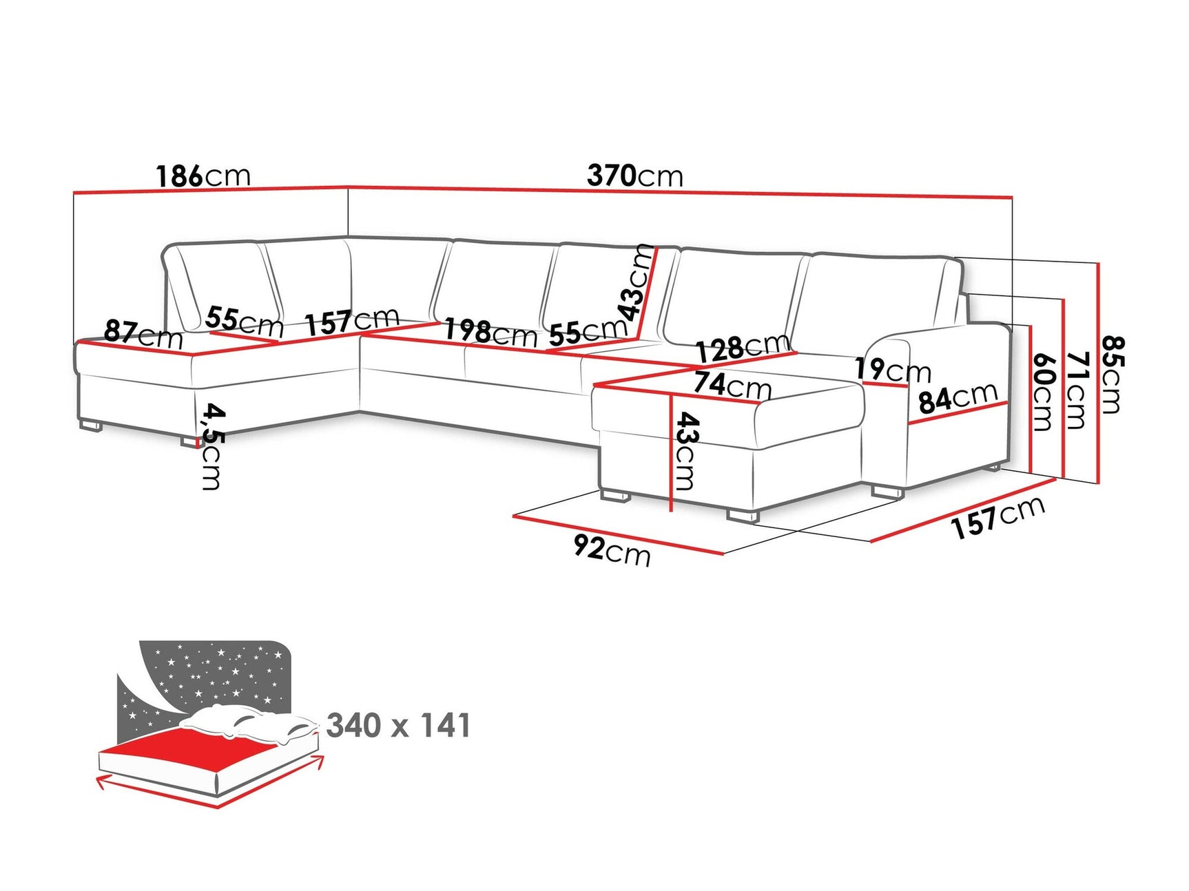 Hjørnesofa Comfivo 191 3975895