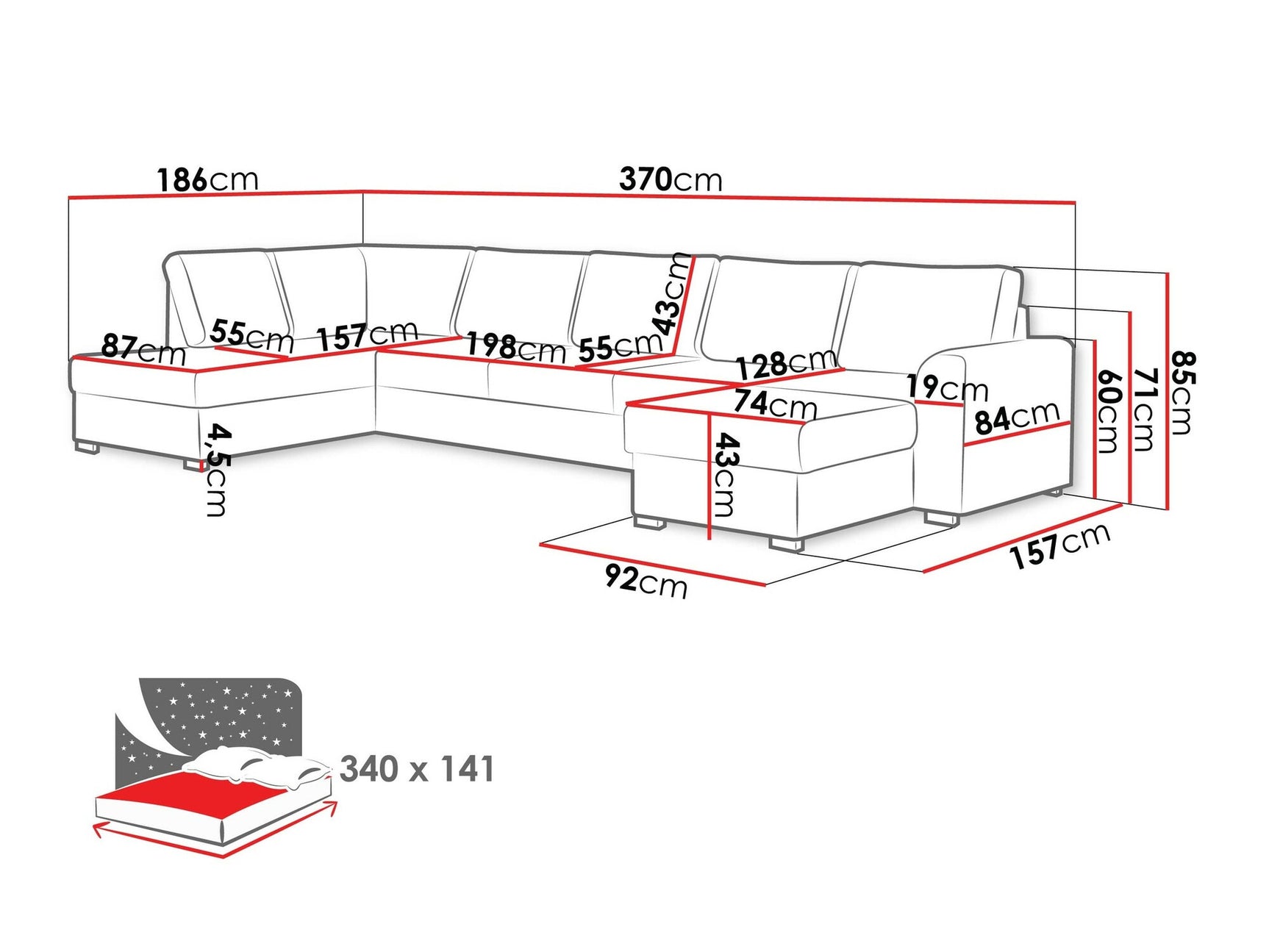 Hjørnesofa Comfivo 191 3975896