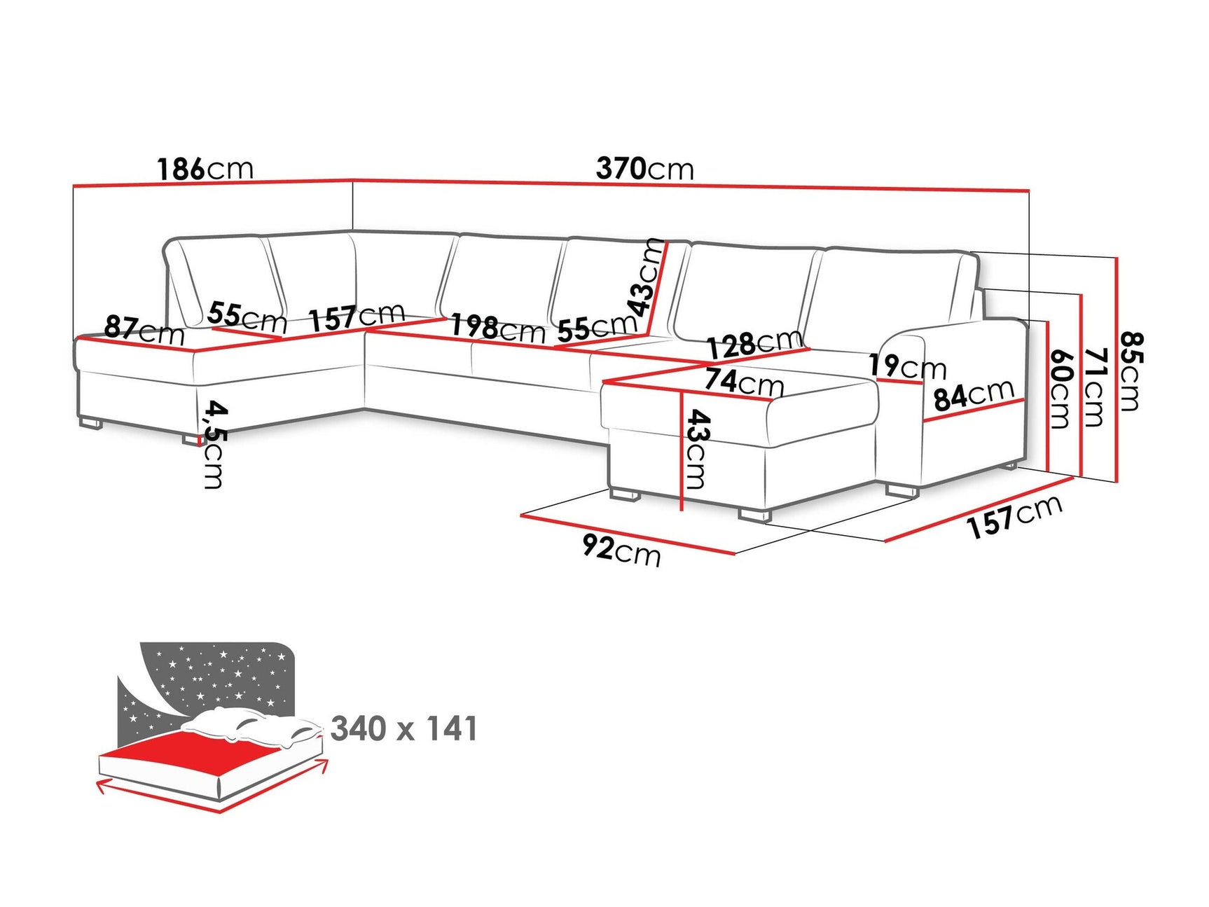 Hjørnesofa Comfivo 191 3975899