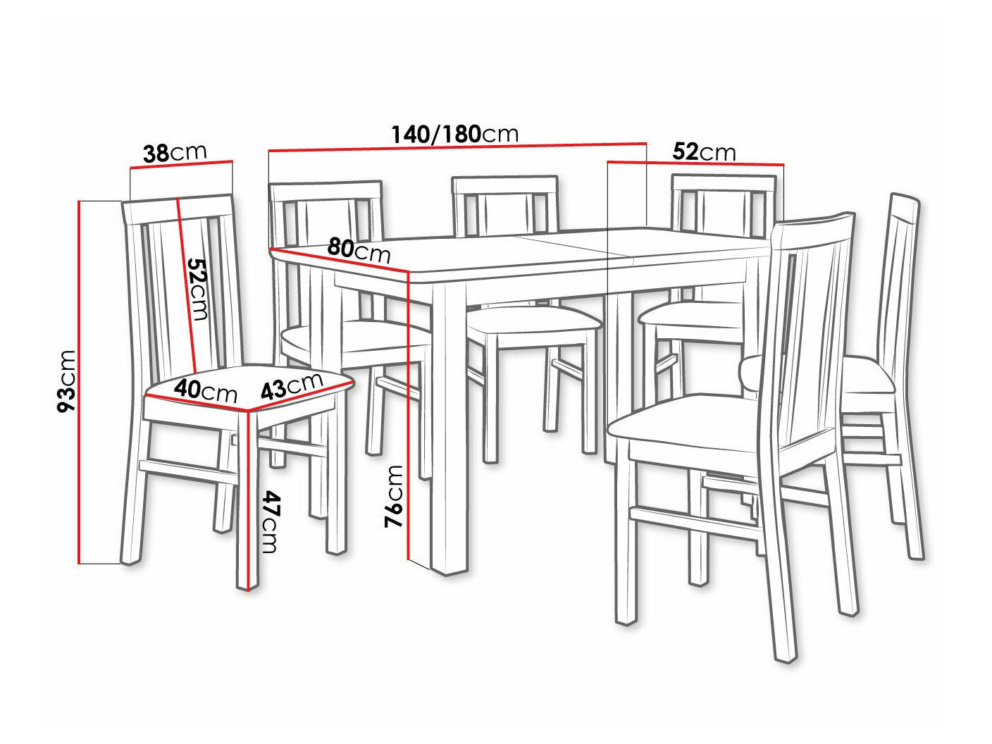Spisestue-sæt Victorville 238 3976057