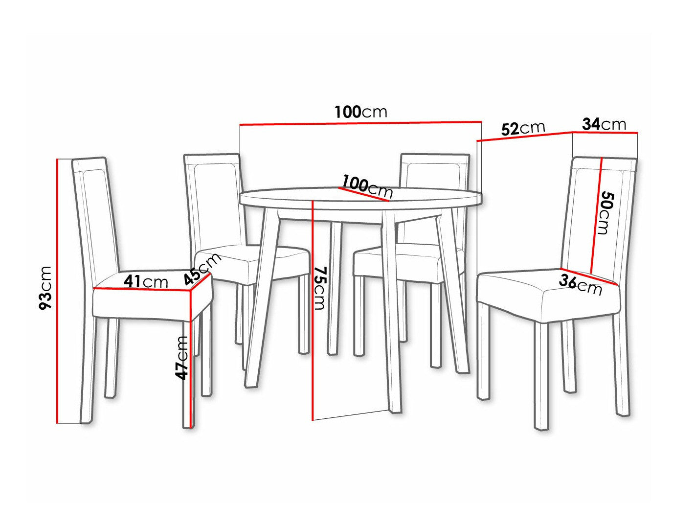 Spisestue-sæt Victorville 255 3976080