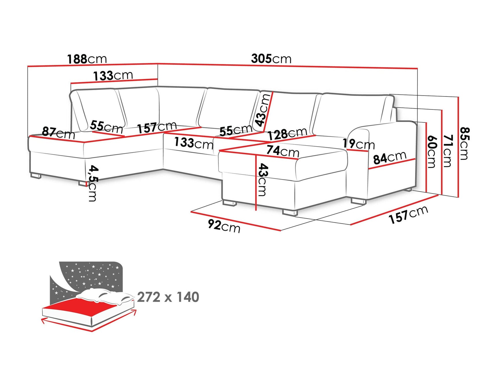 Hjørnesofa Comfivo 189