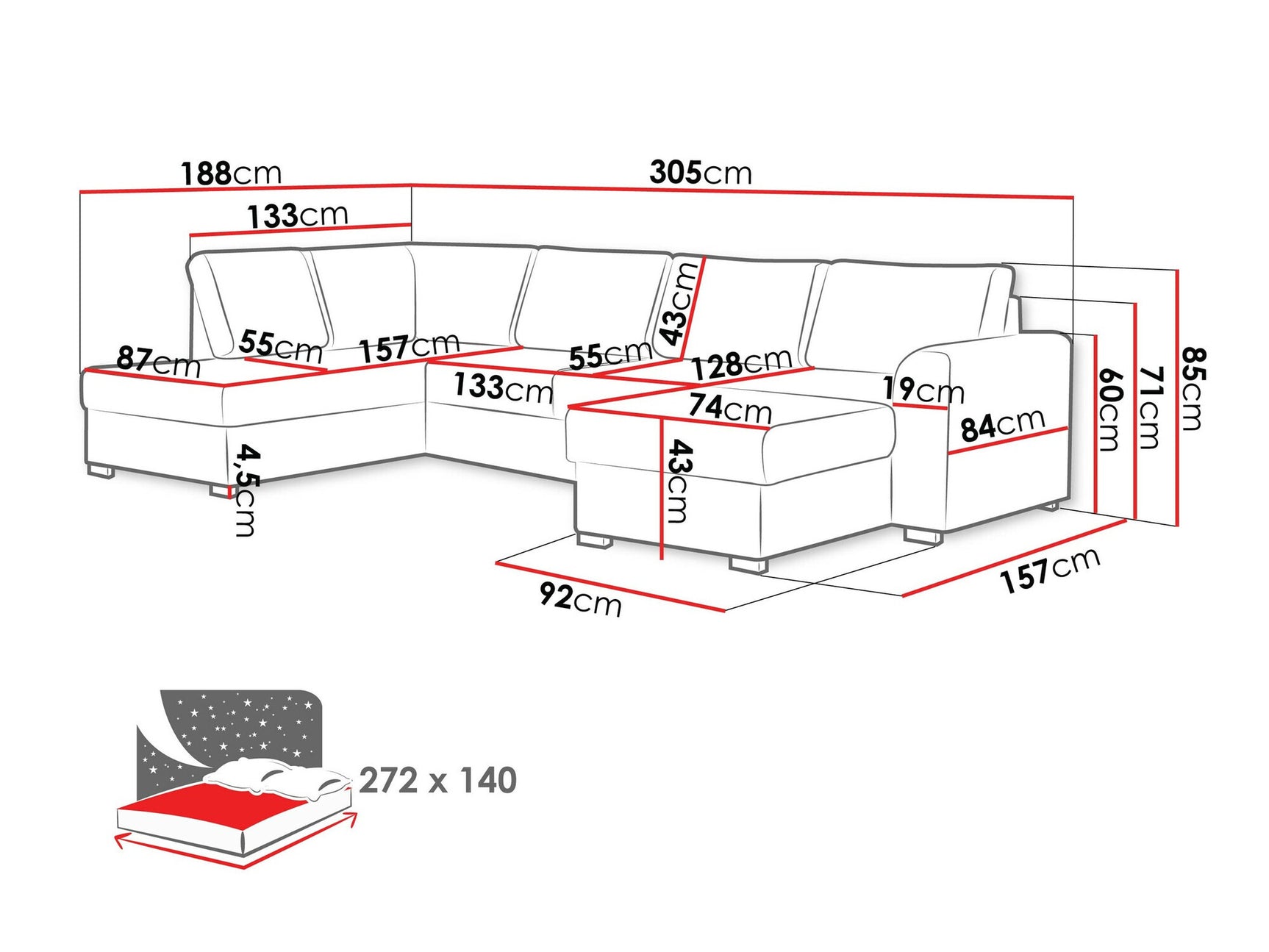 Hjørnesofa Comfivo 189