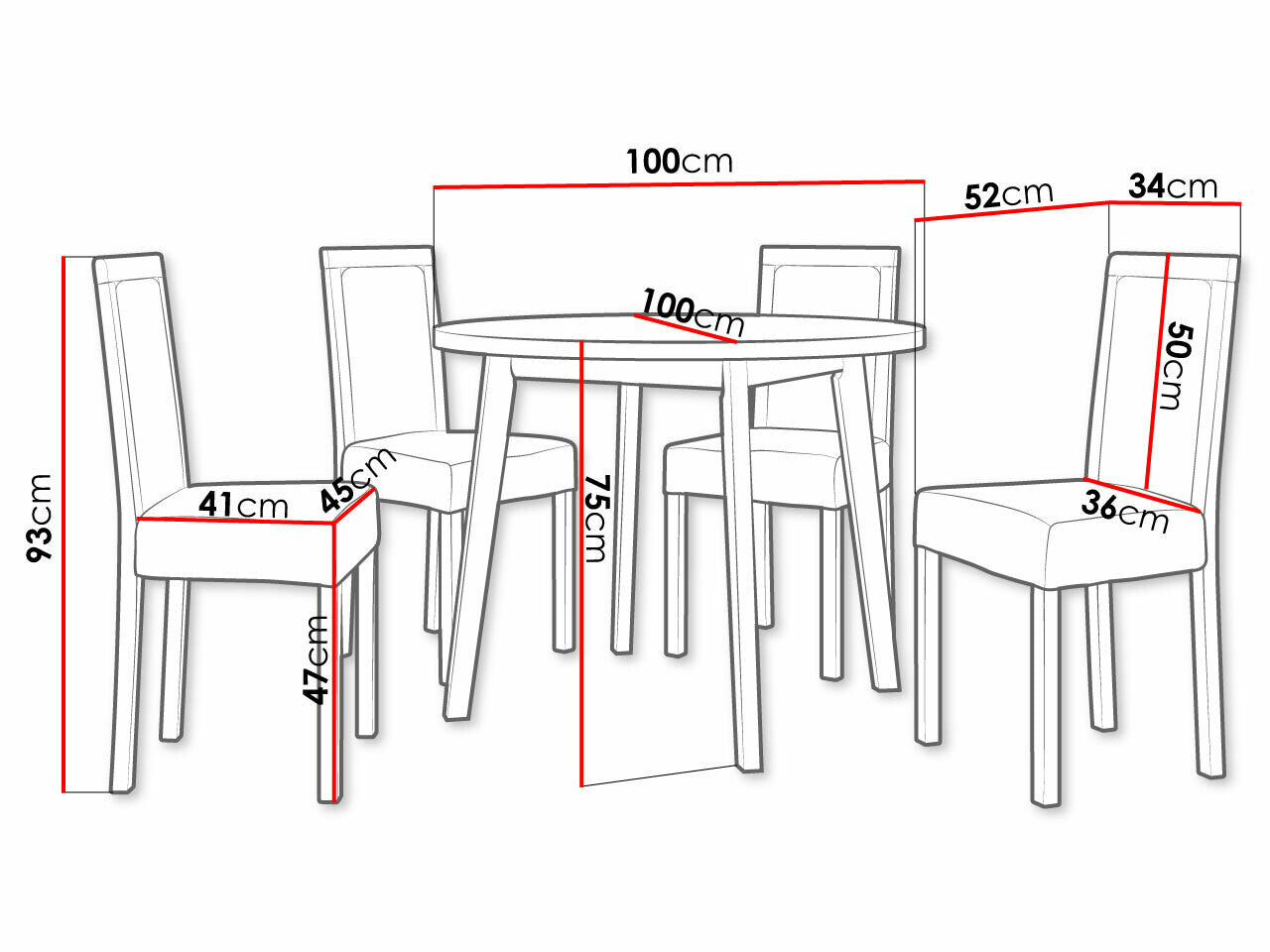 Spisestue-sæt Victorville 256 3976155