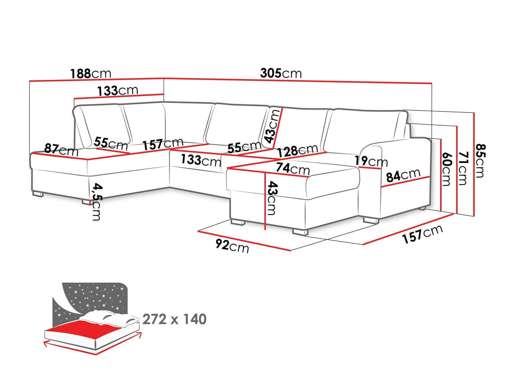 Hjørnesofa Comfivo 189