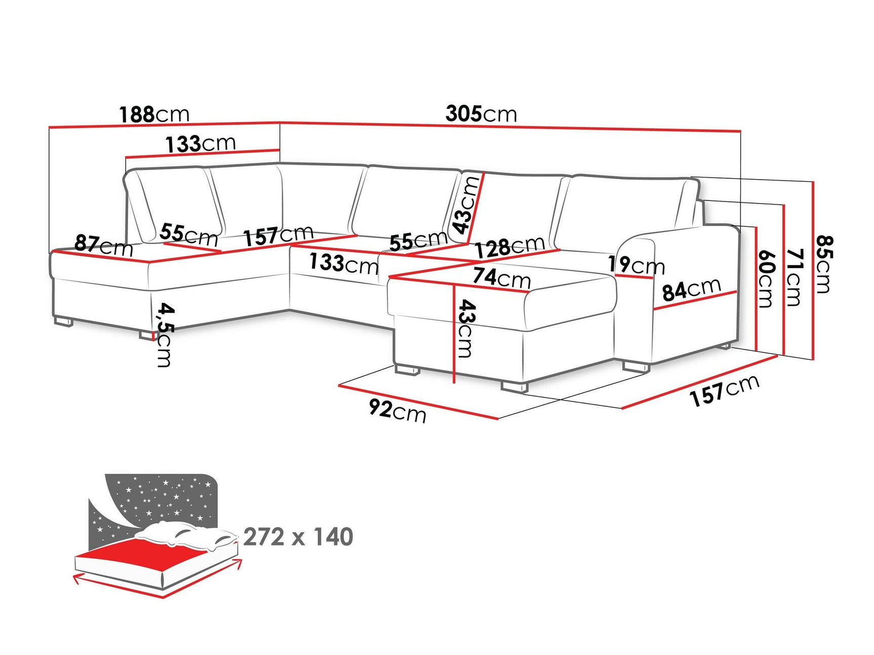 Hjørnesofa Comfivo 189