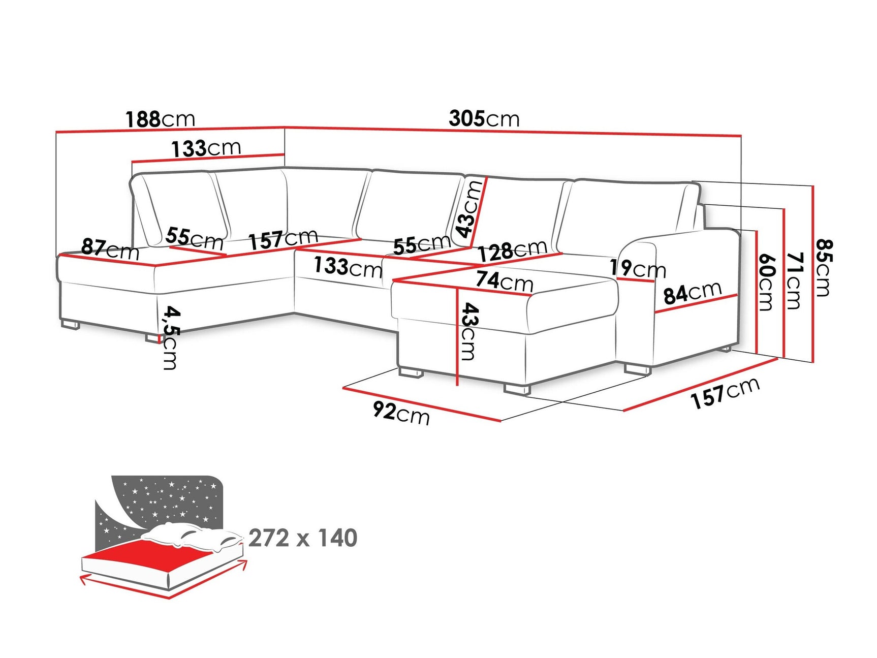 Hjørnesofa Comfivo 189 3976196