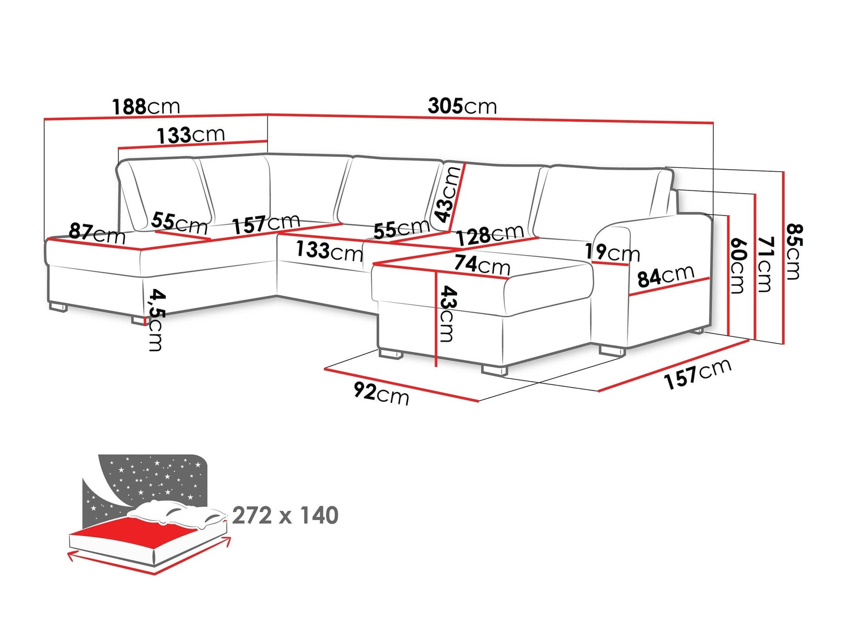 Hjørnesofa Comfivo 189 3976198