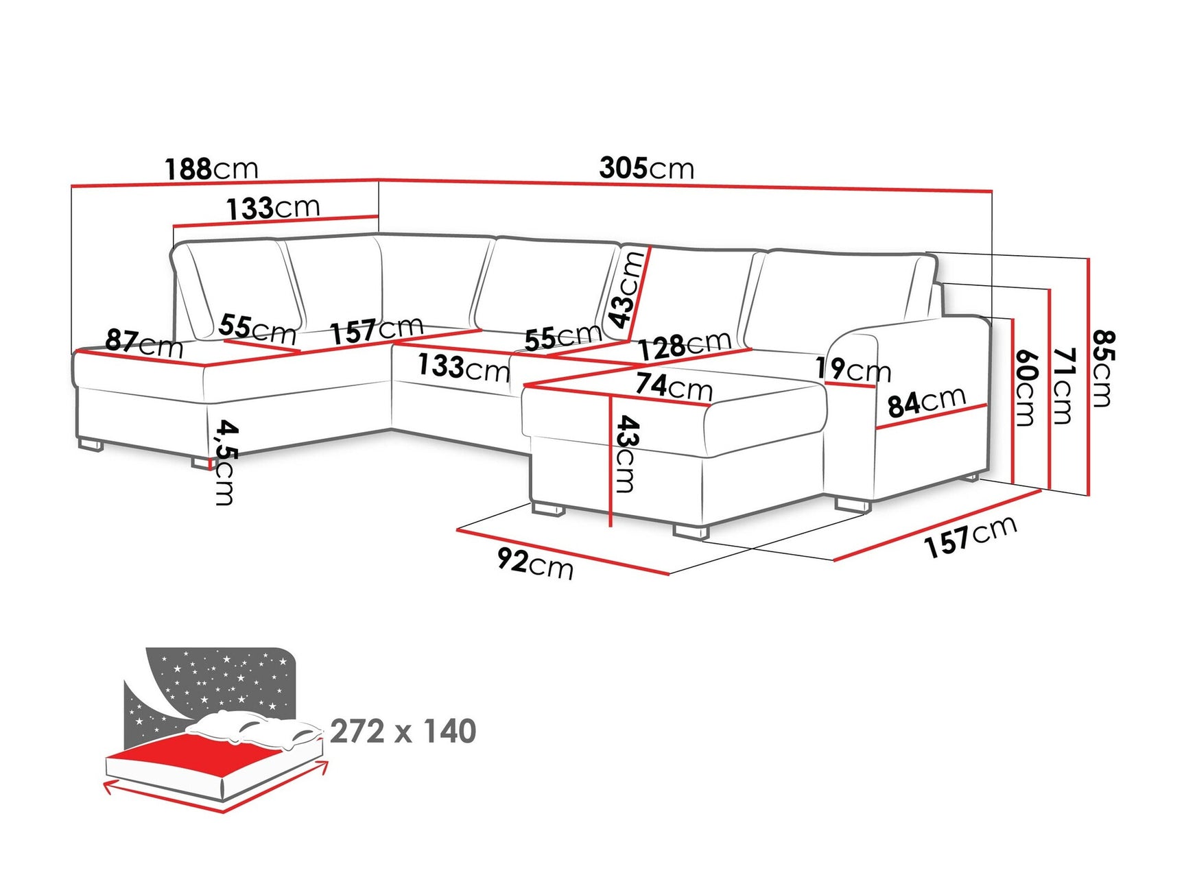 Hjørnesofa Comfivo 189 3976201