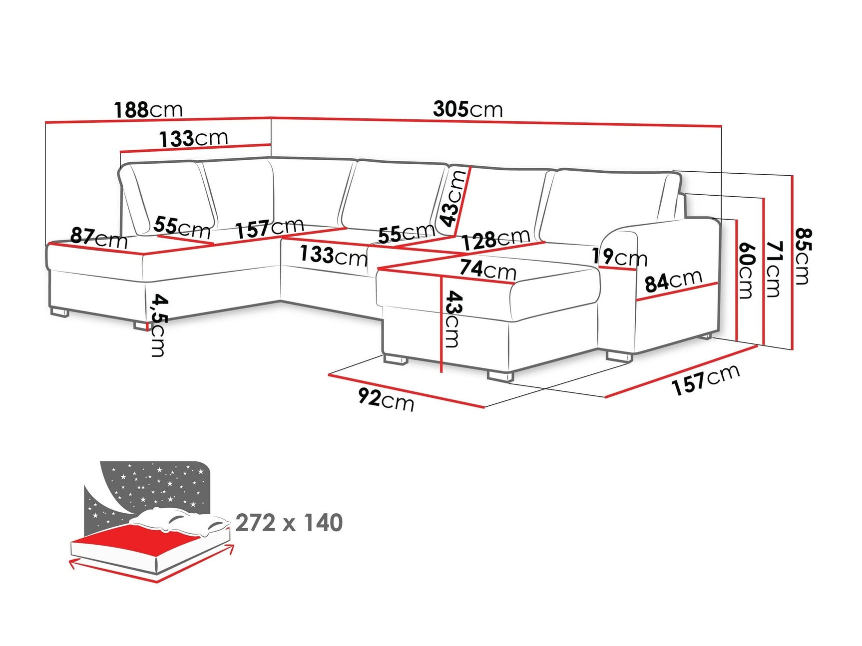 Hjørnesofa Comfivo 189 3976214