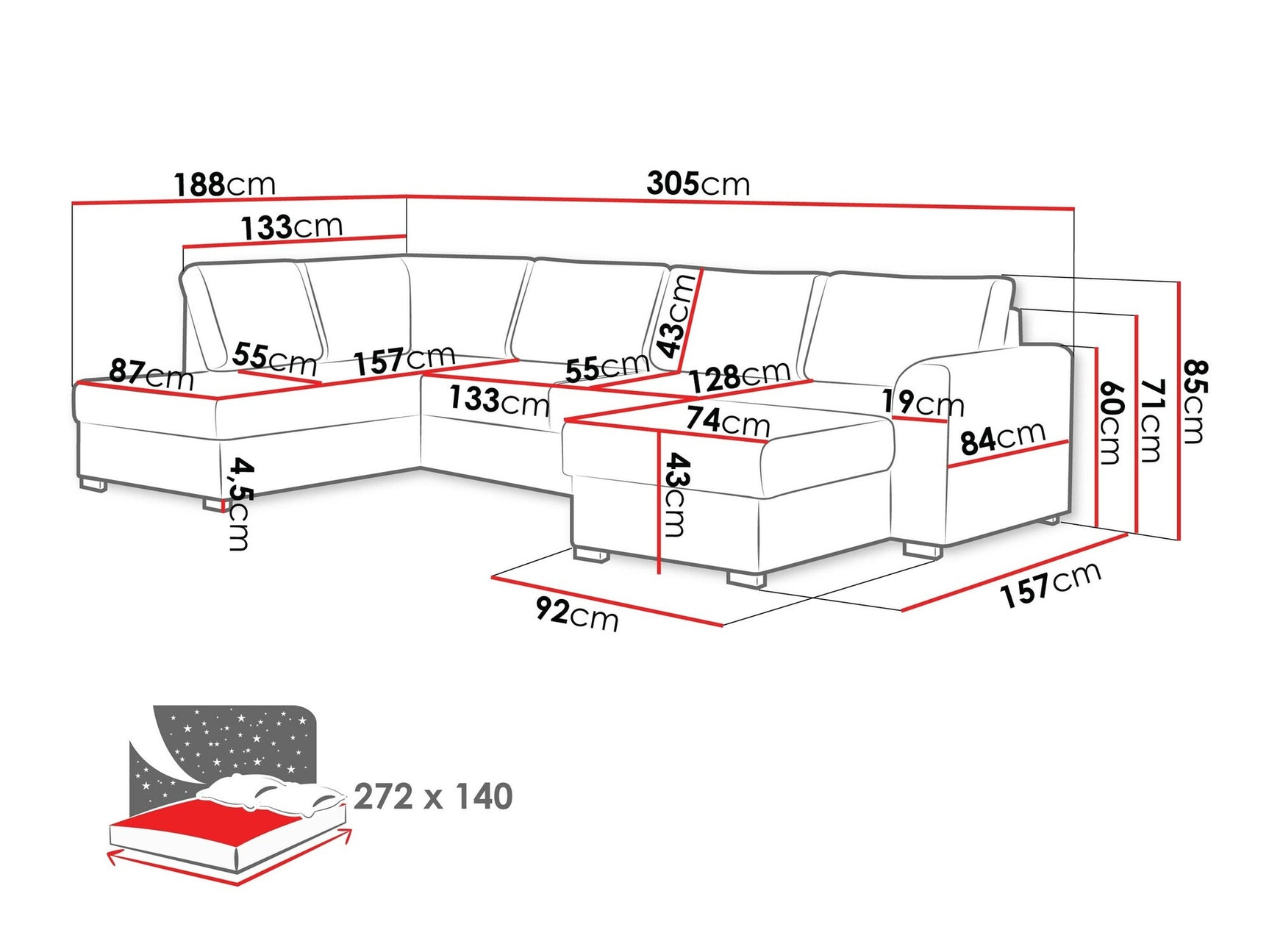 Hjørnesofa Comfivo 189 3976215