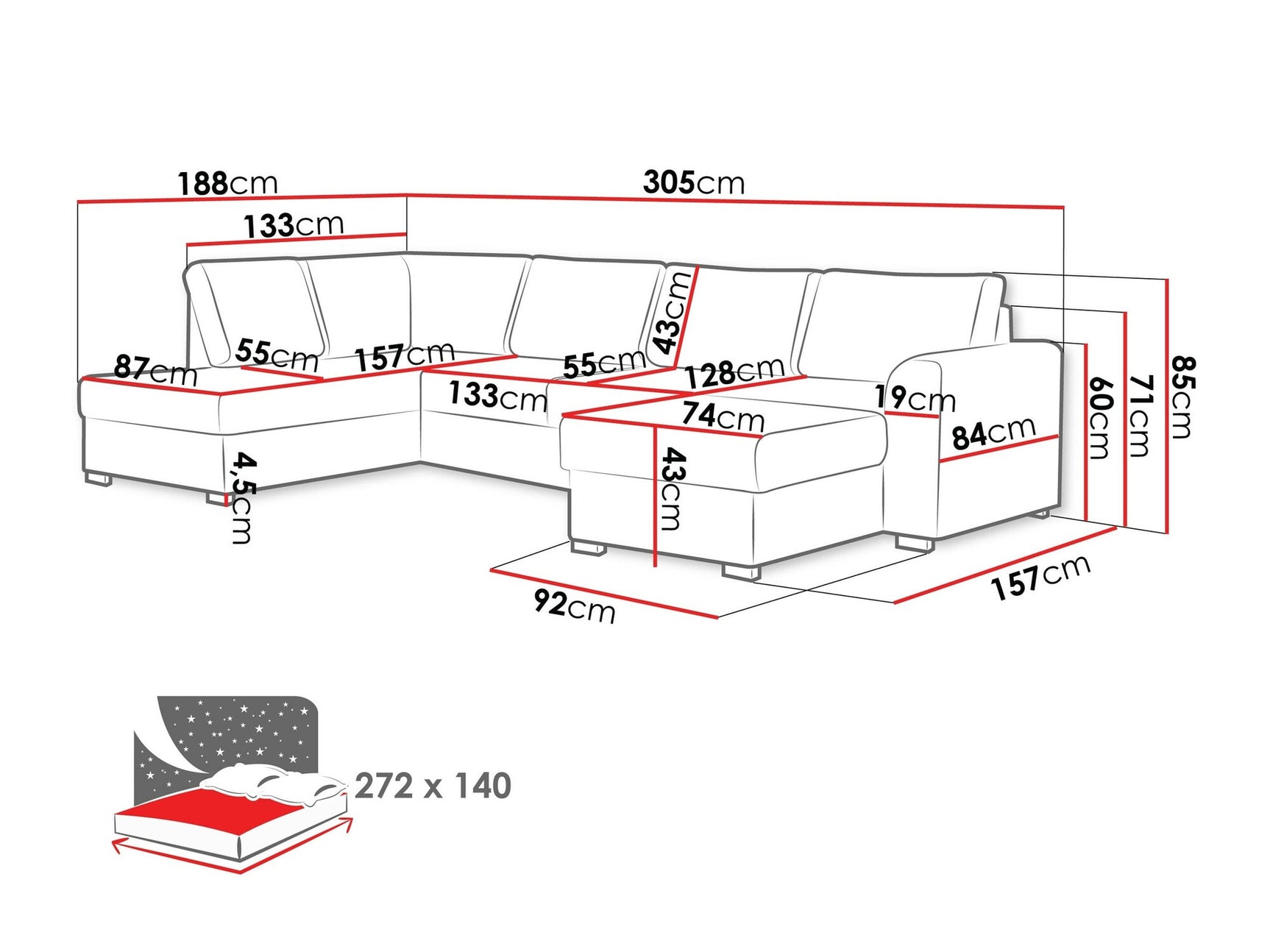 Hjørnesofa Comfivo 189 3976216