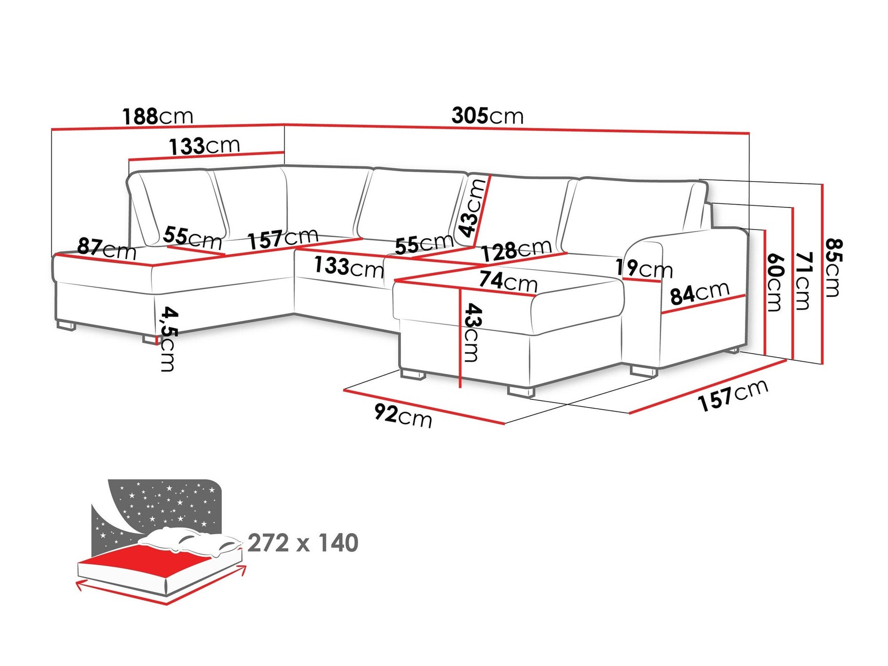 Hjørnesofa Comfivo 189 3976229