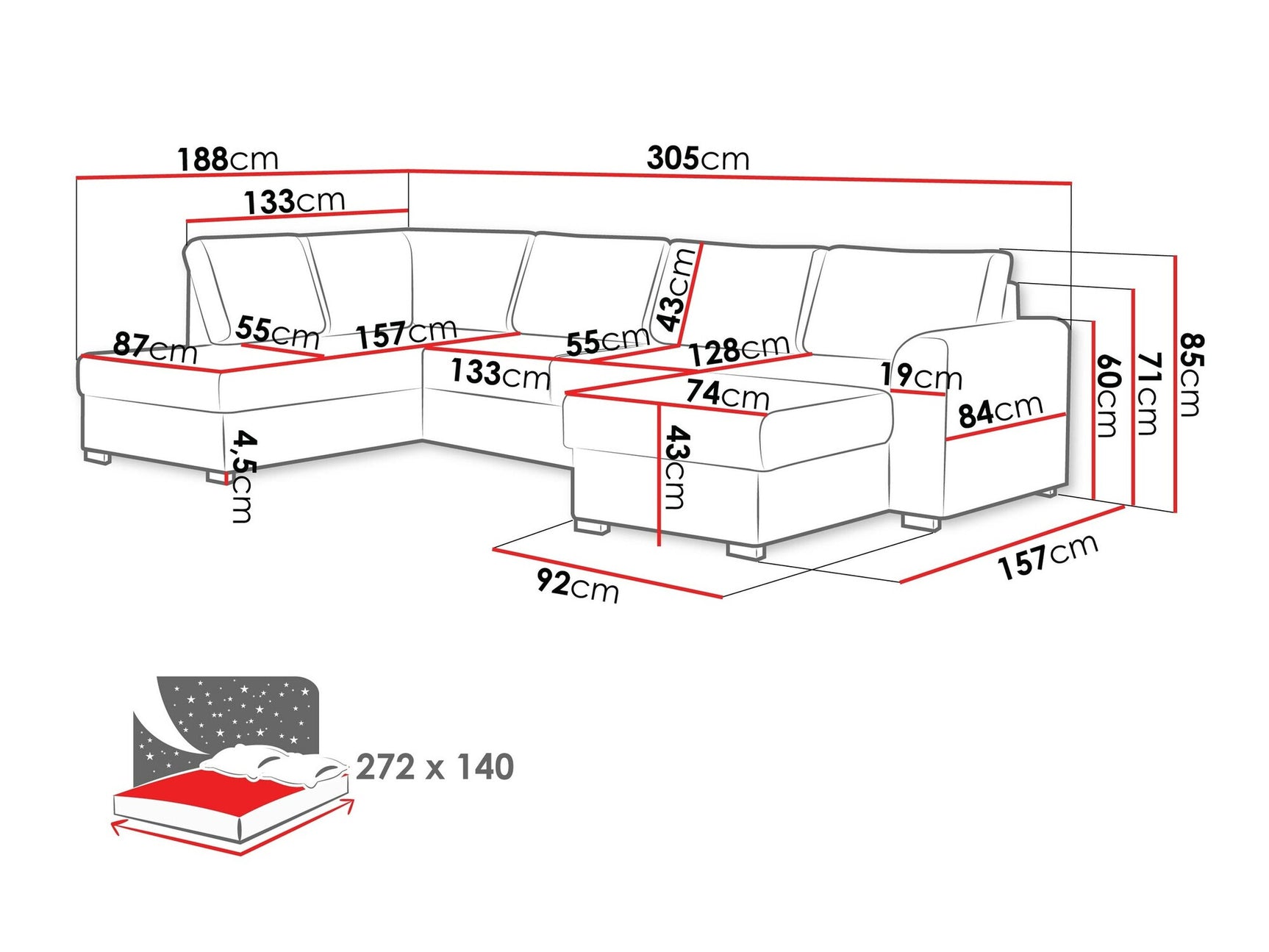 Hjørnesofa Comfivo 189 3976230