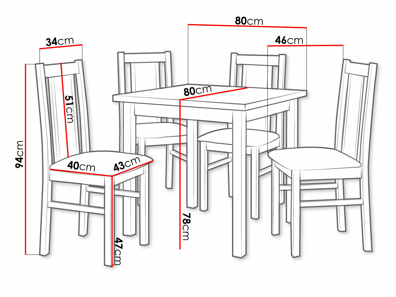 Spisestue-sæt Victorville 279 3976387