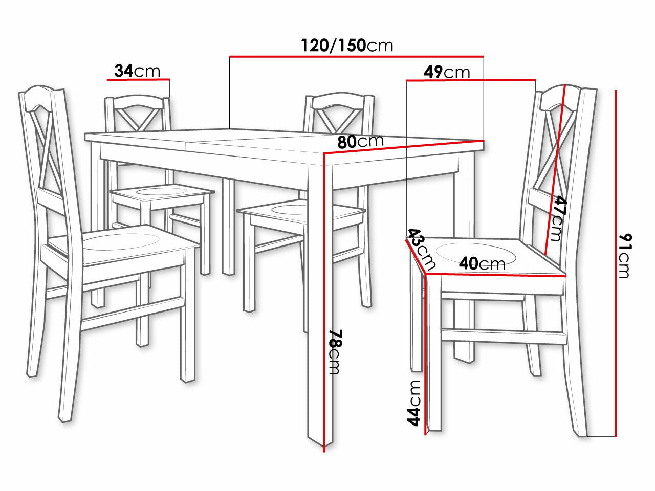 Spisestue-sæt Victorville 286 3976403