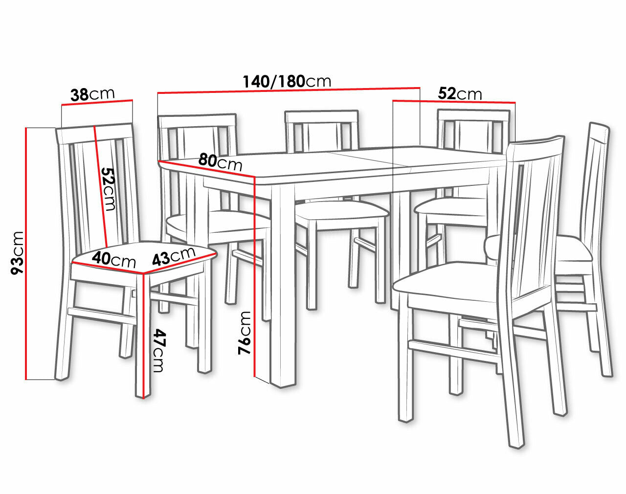 Spisestue-sæt Victorville 283 3976408