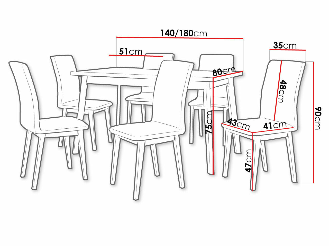 Spisestue-sæt Victorville 285 3976416