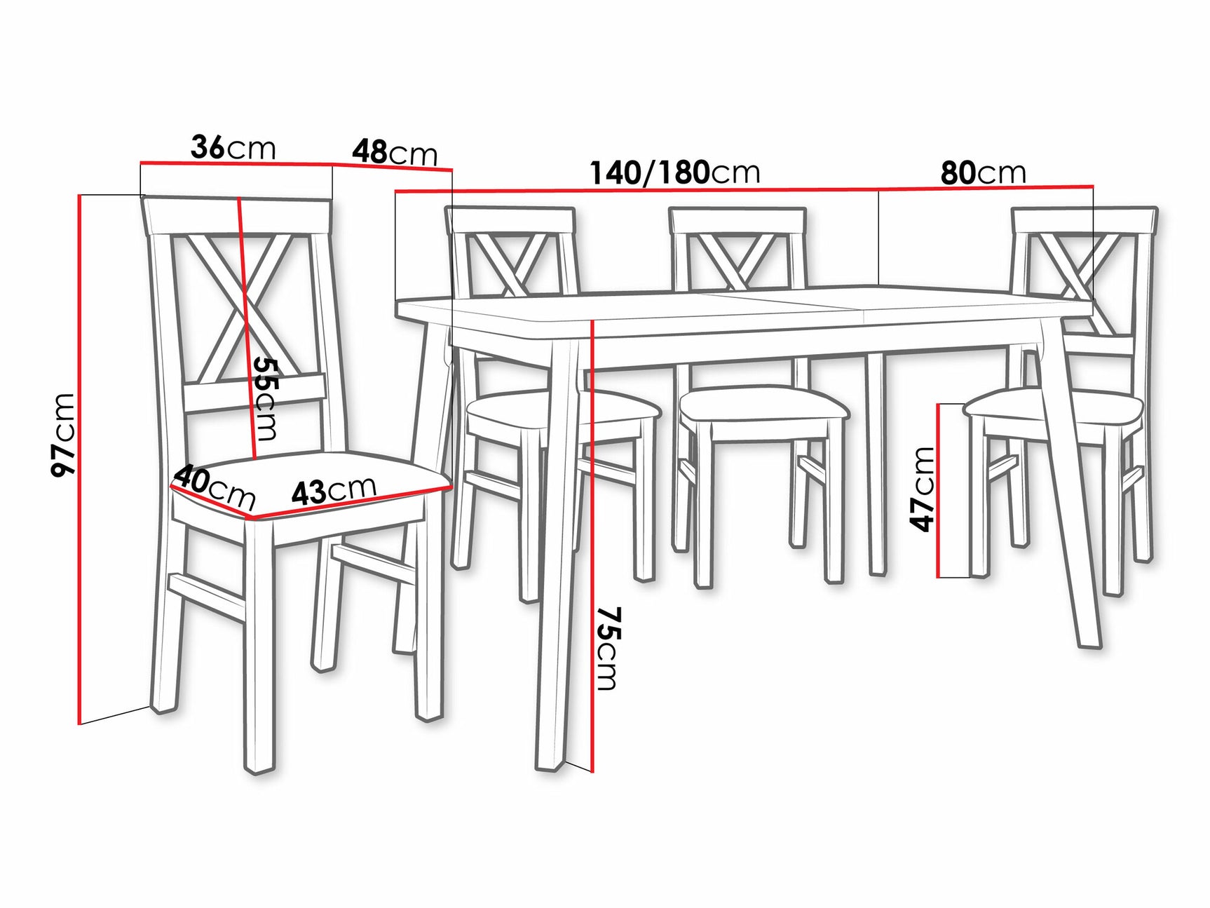 Spisestue-sæt Victorville 373 3976571
