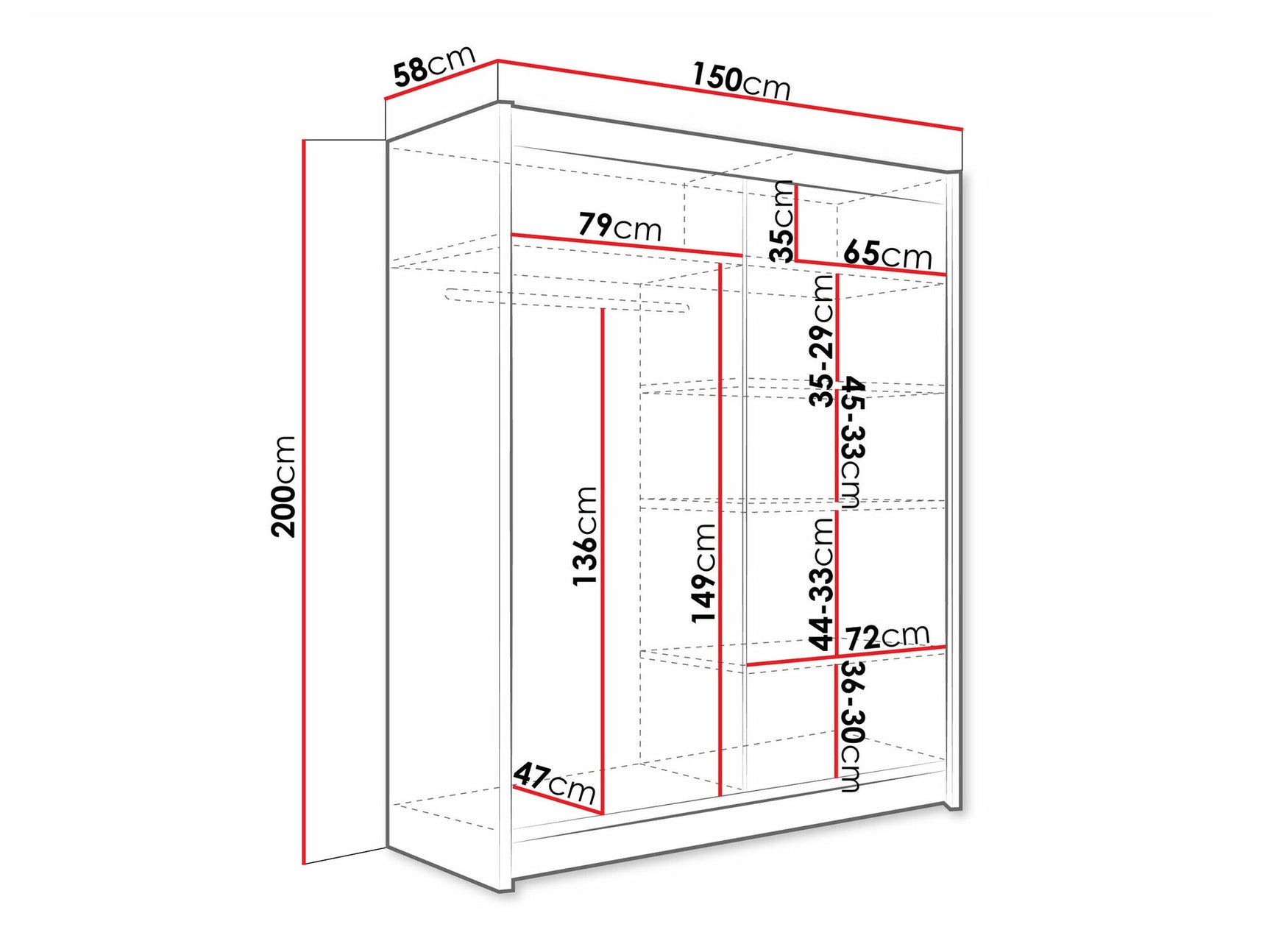 Garderobeskab Closico 127