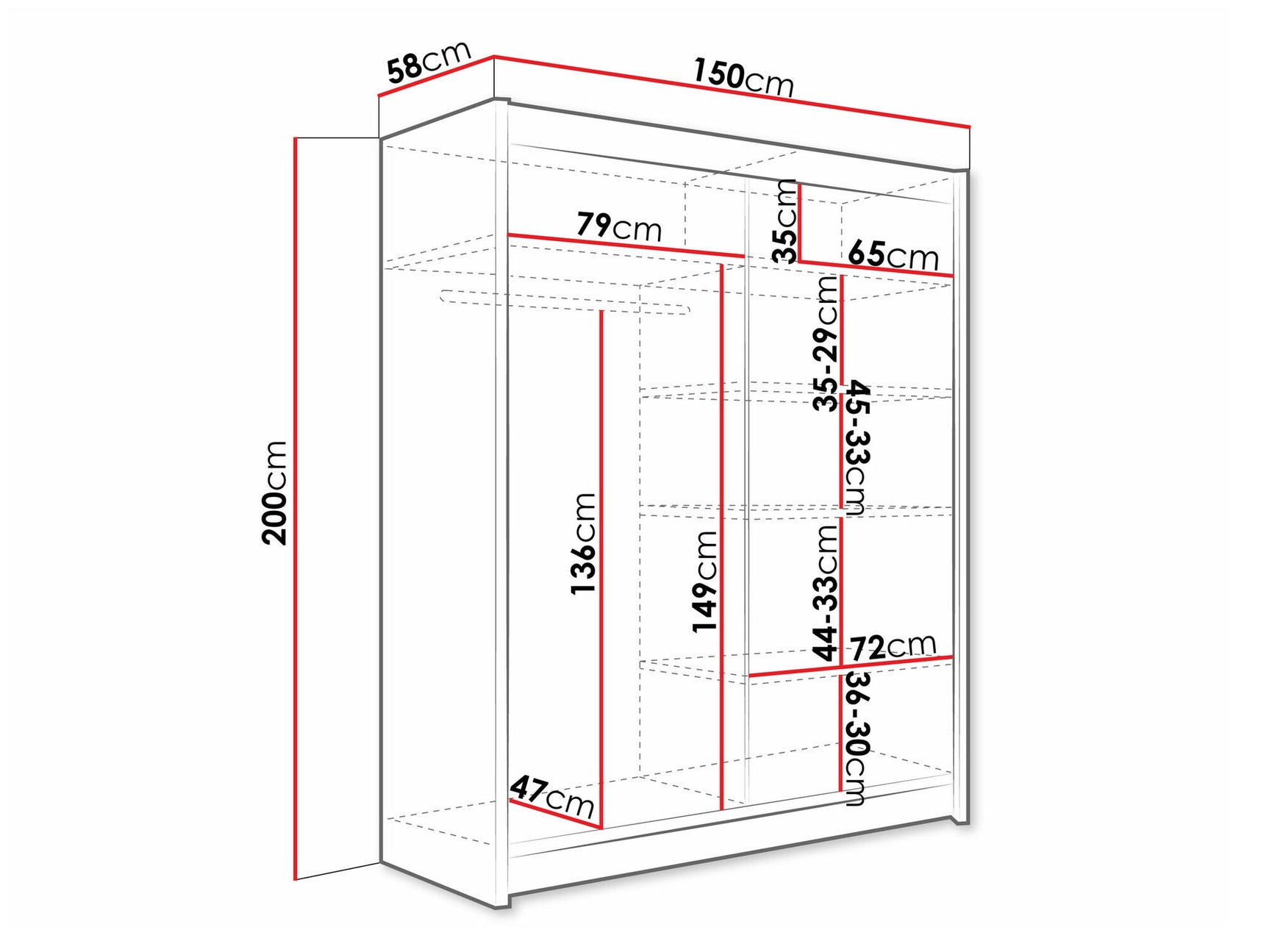 Garderobeskab Closico 127