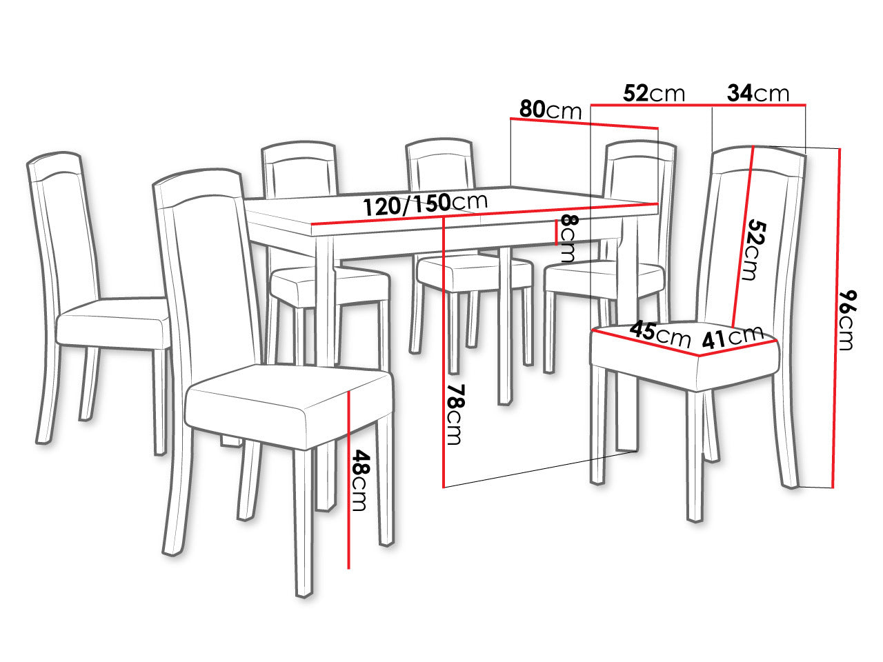 Spisestue-sæt Victorville 351 3977228