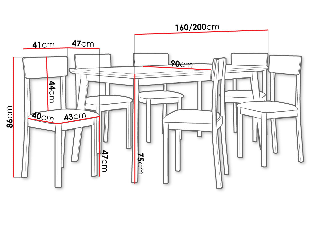 Spisestue-sæt Victorville 350 3977257