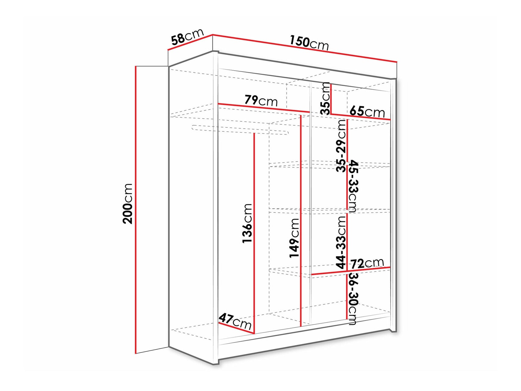 Garderobeskab Closico 121