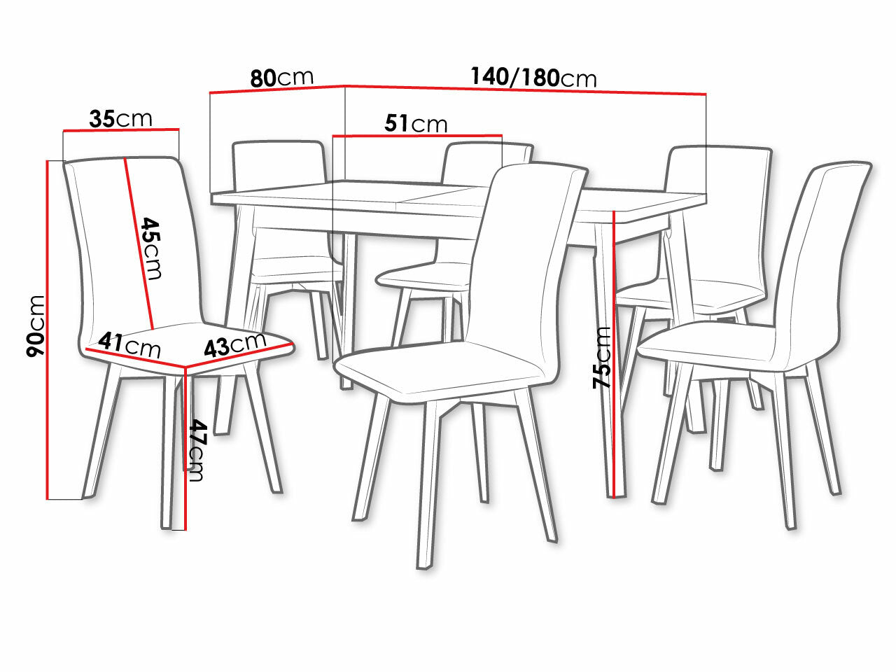 Spisestue-sæt Victorville 335 3977306