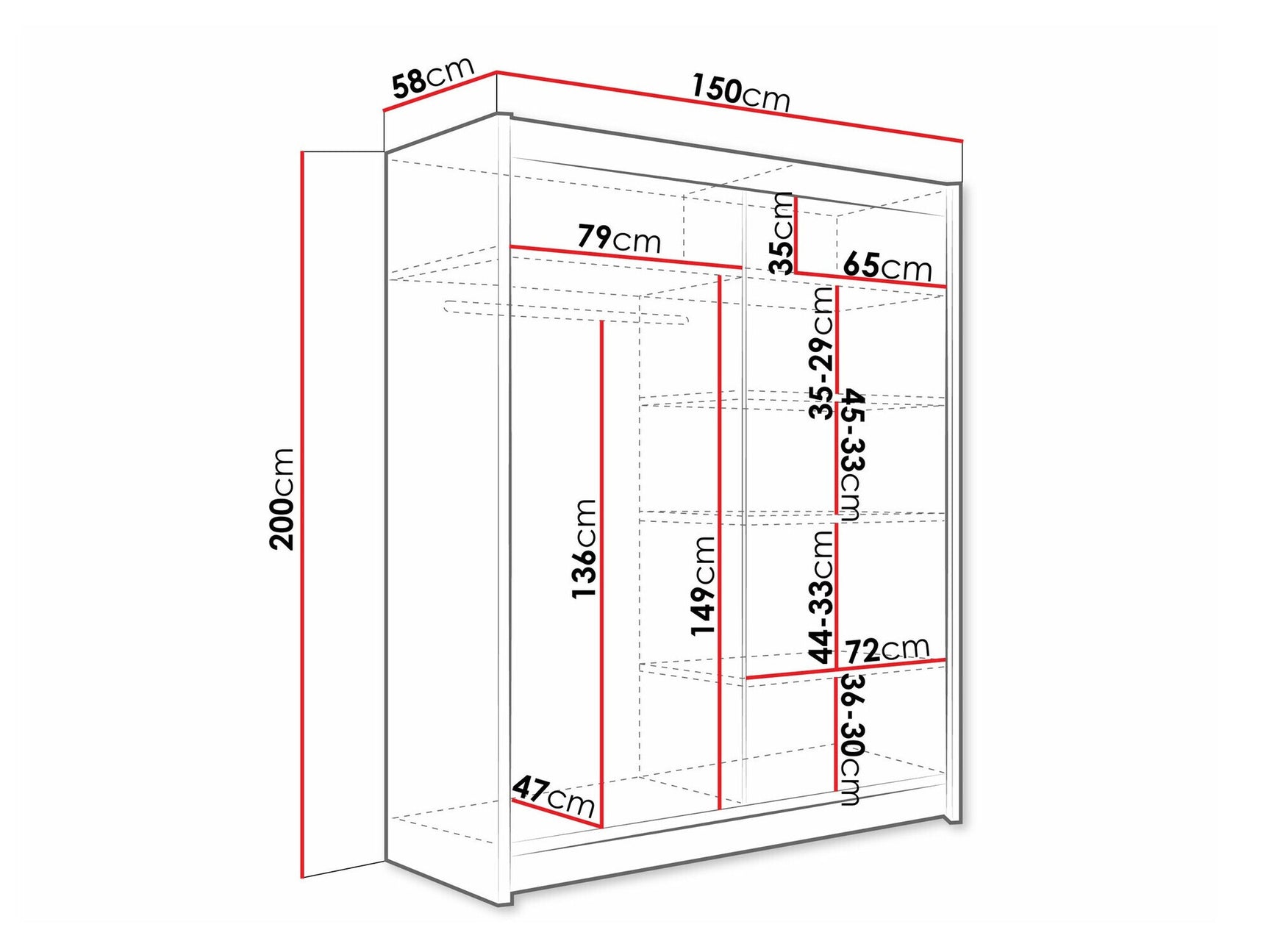 Garderobeskab Closico 157