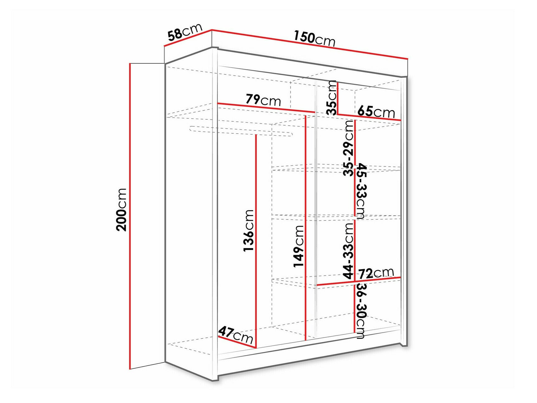 Garderobeskab Closico 157