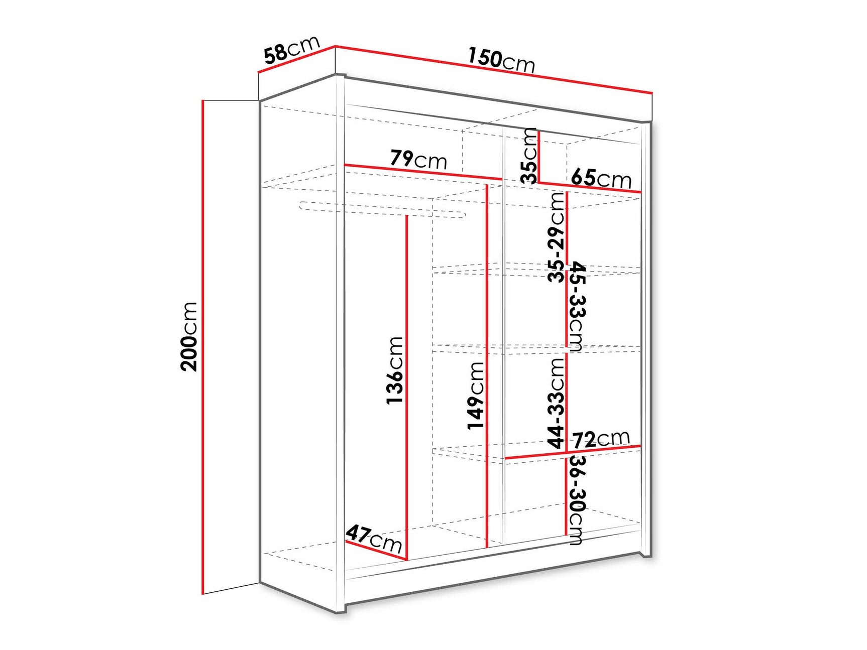 Garderobeskab Closico 116