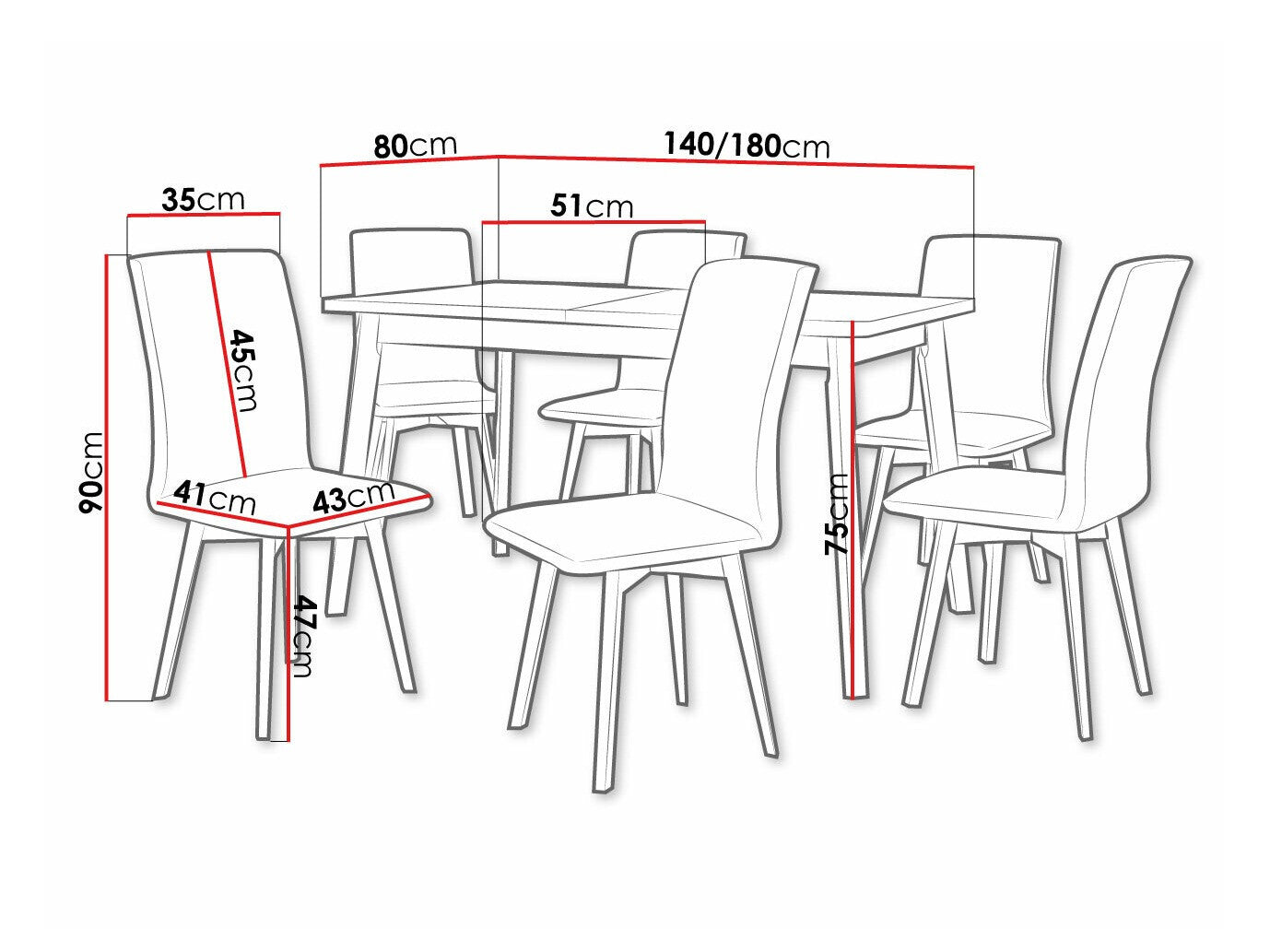 Spisestue-sæt Victorville 325 3978716