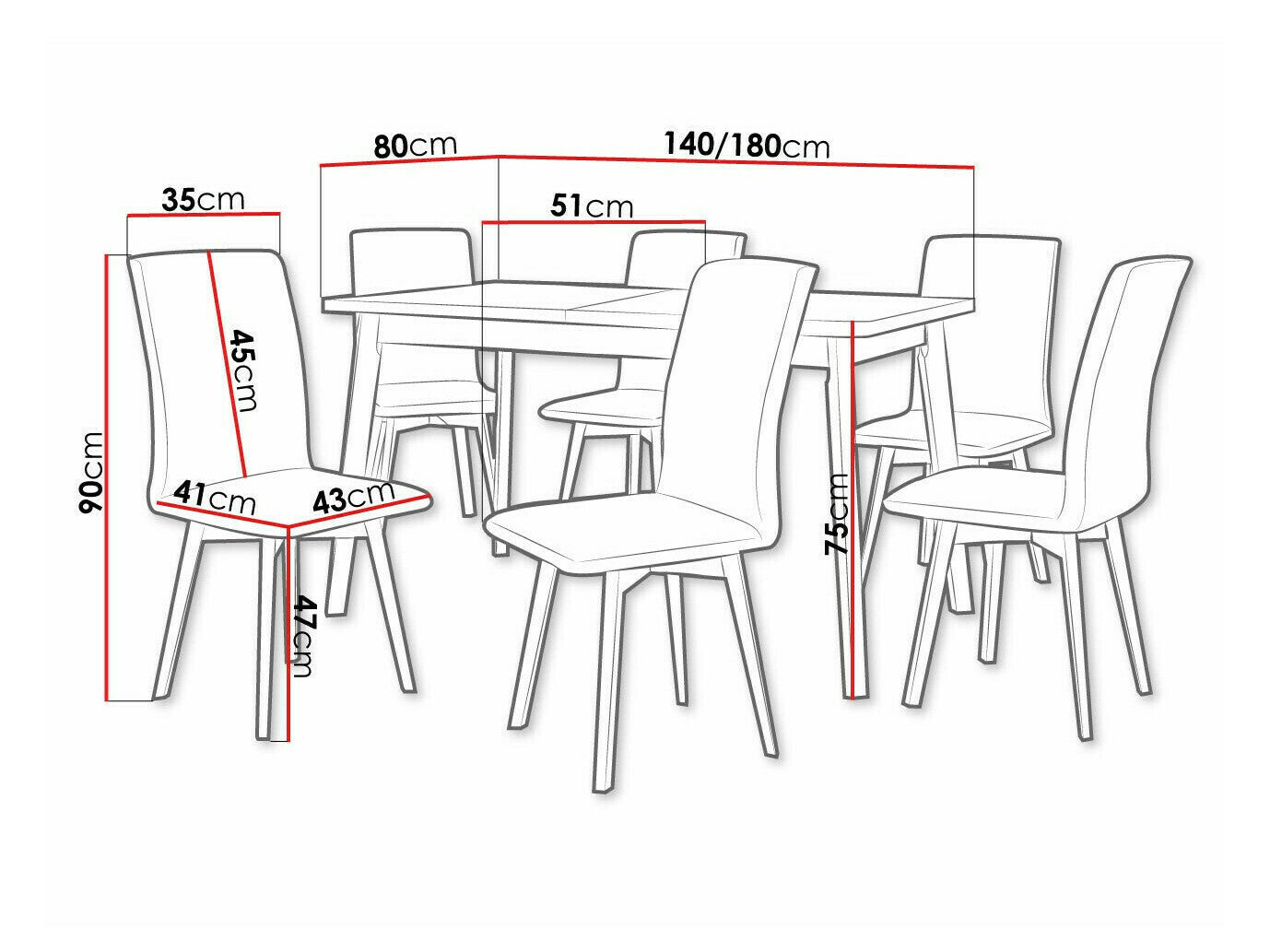 Spisestue-sæt Victorville 325 3978723