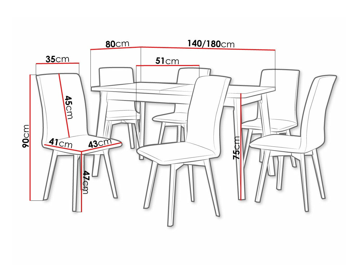 Spisestue-sæt Victorville 323 3978736