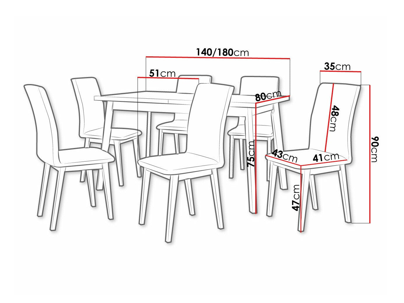 Spisestue-sæt Victorville 322 3978746
