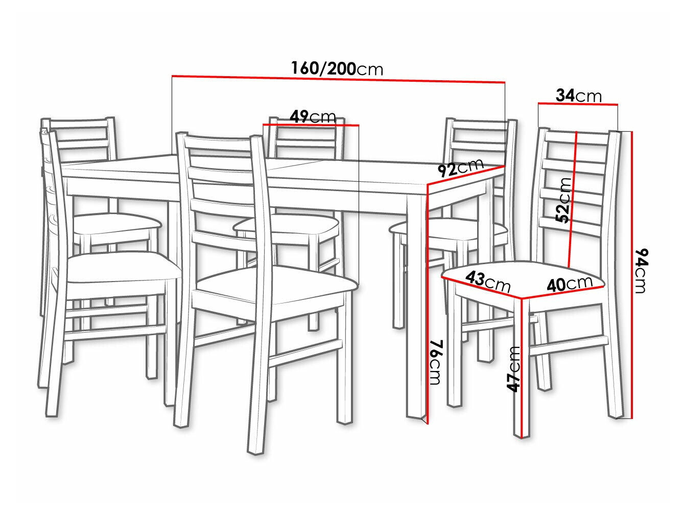 Spisestue-sæt Victorville 261 3978770
