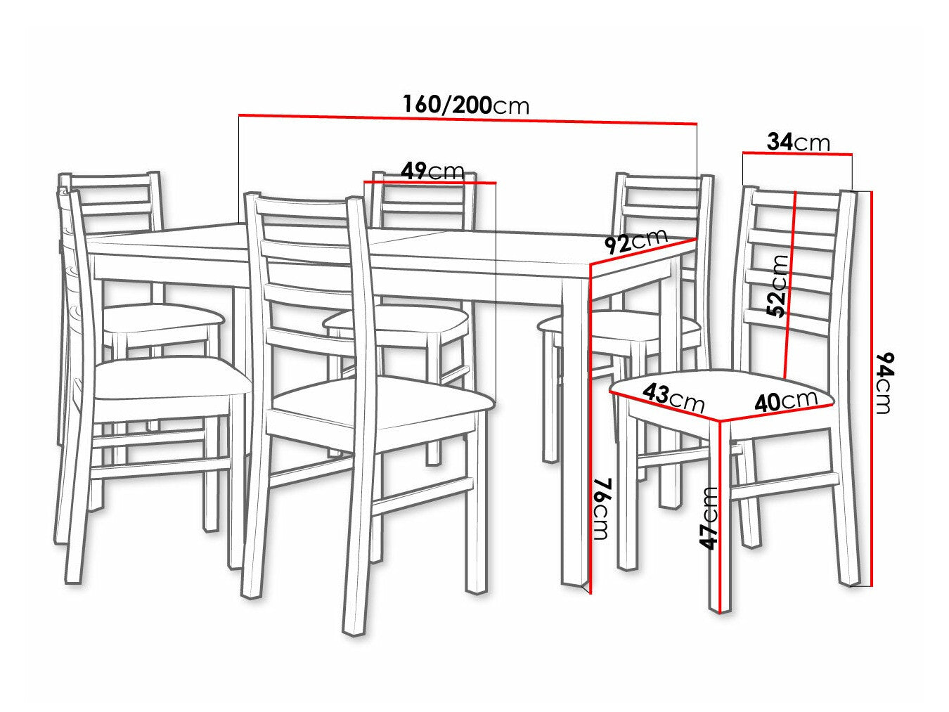 Spisestue-sæt Victorville 261 3978771