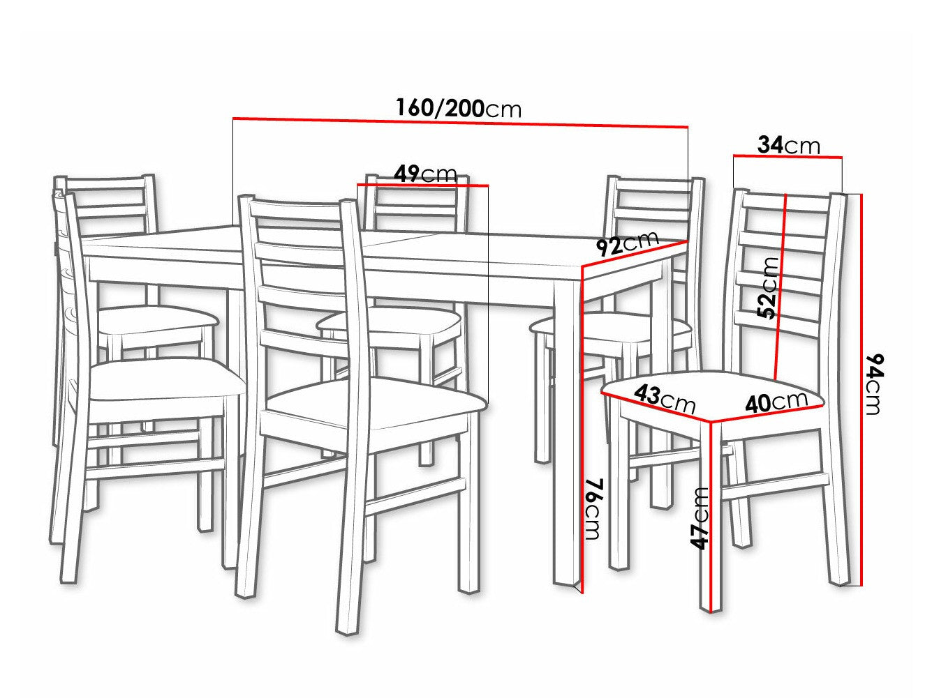 Spisestue-sæt Victorville 261 3978772